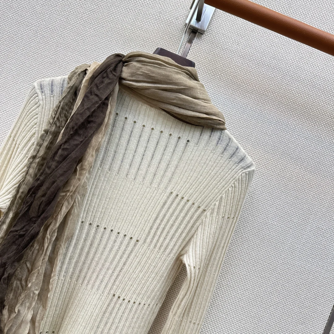 LORO PIANA Sweaters Cream-Brown S-L B15202609060540 - Image 9