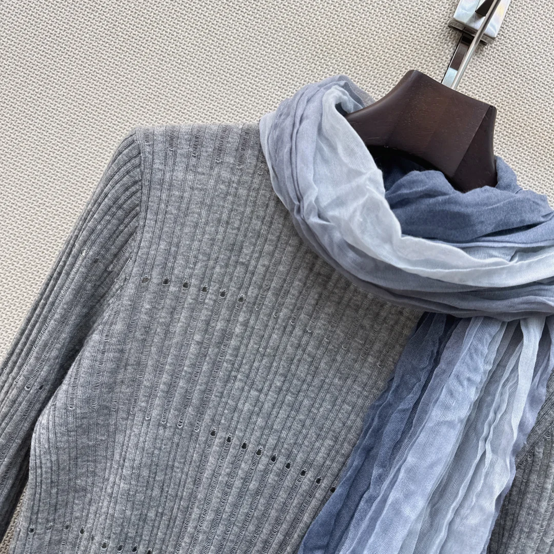LORO PIANA Sweaters Grey-Blue S-L B15202609060541 - Image 5