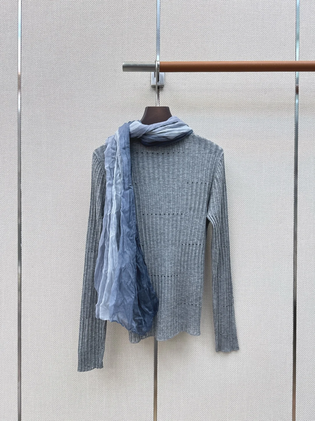 LORO PIANA Sweaters Grey-Blue S-L B15202609060541 - Image 8