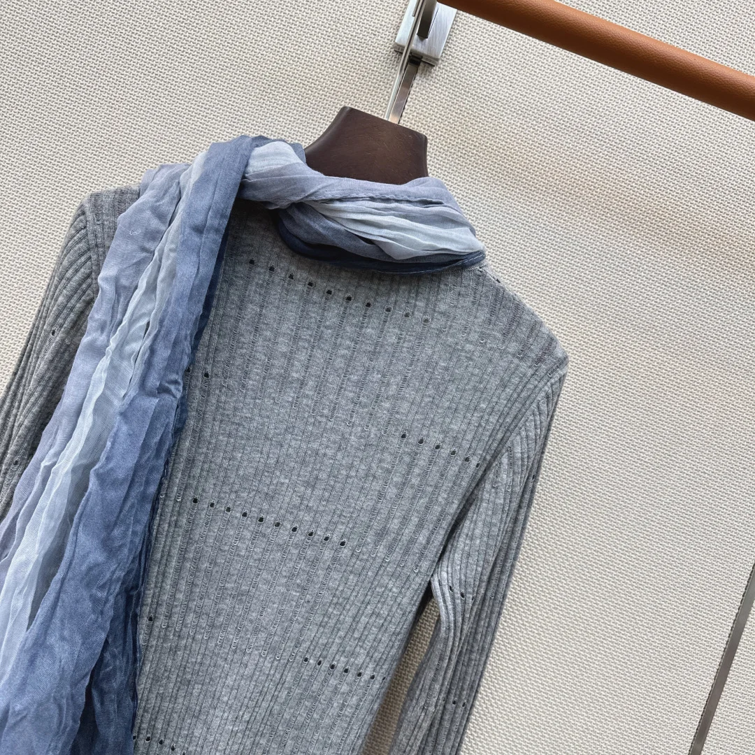 LORO PIANA Sweaters Grey-Blue S-L B15202609060541 - Image 9