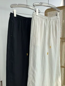 Alternative view of LORO PIANA Trousers Linen Lyocell Black-White S-XL B45202609063547