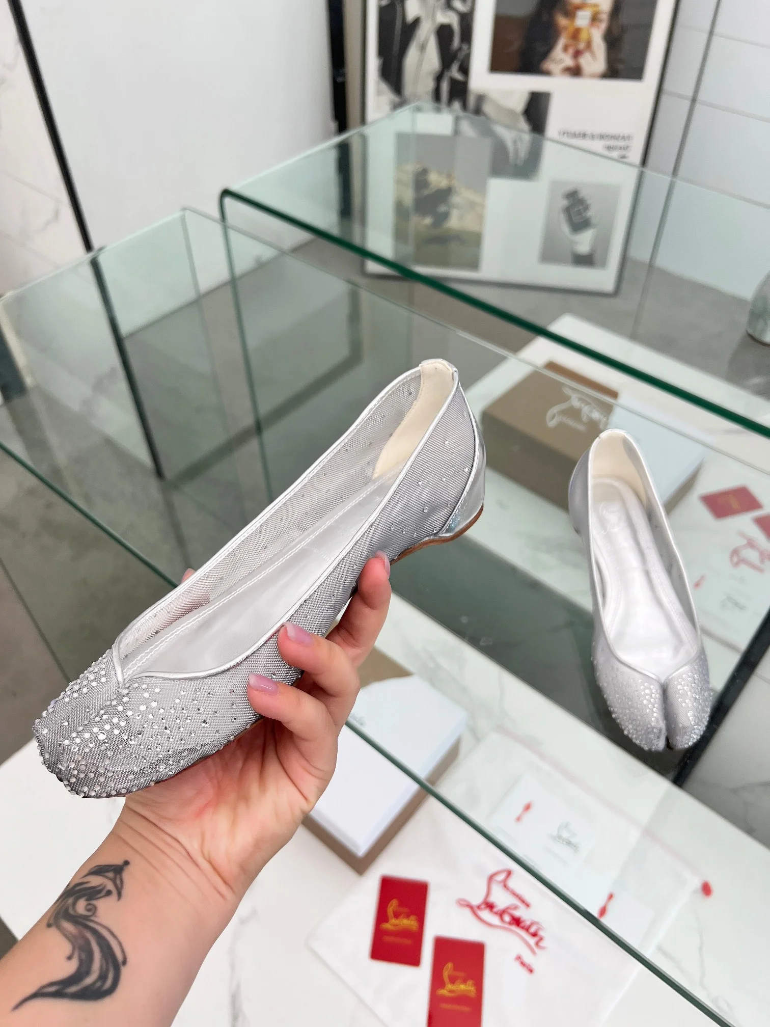 LOUBOUTIN Flats Silver B80202609110006