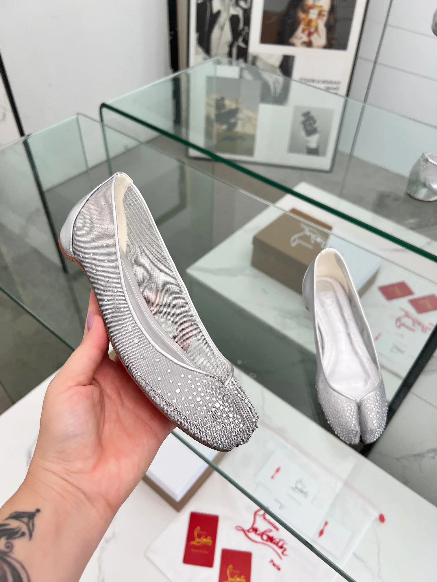 LOUBOUTIN Flats Silver B80202609110006 - Image 3