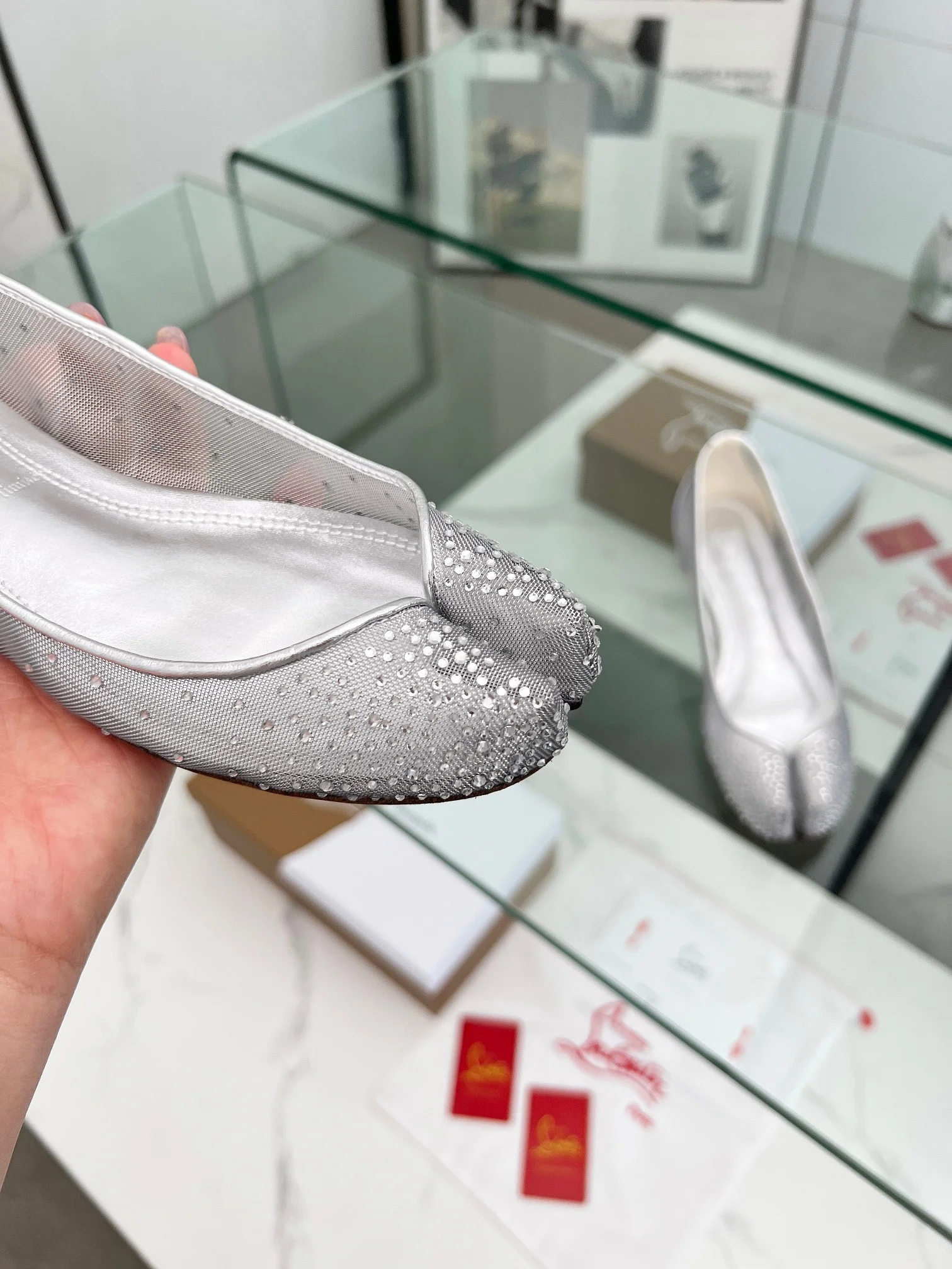 LOUBOUTIN Flats Silver B80202609110006 - Image 4