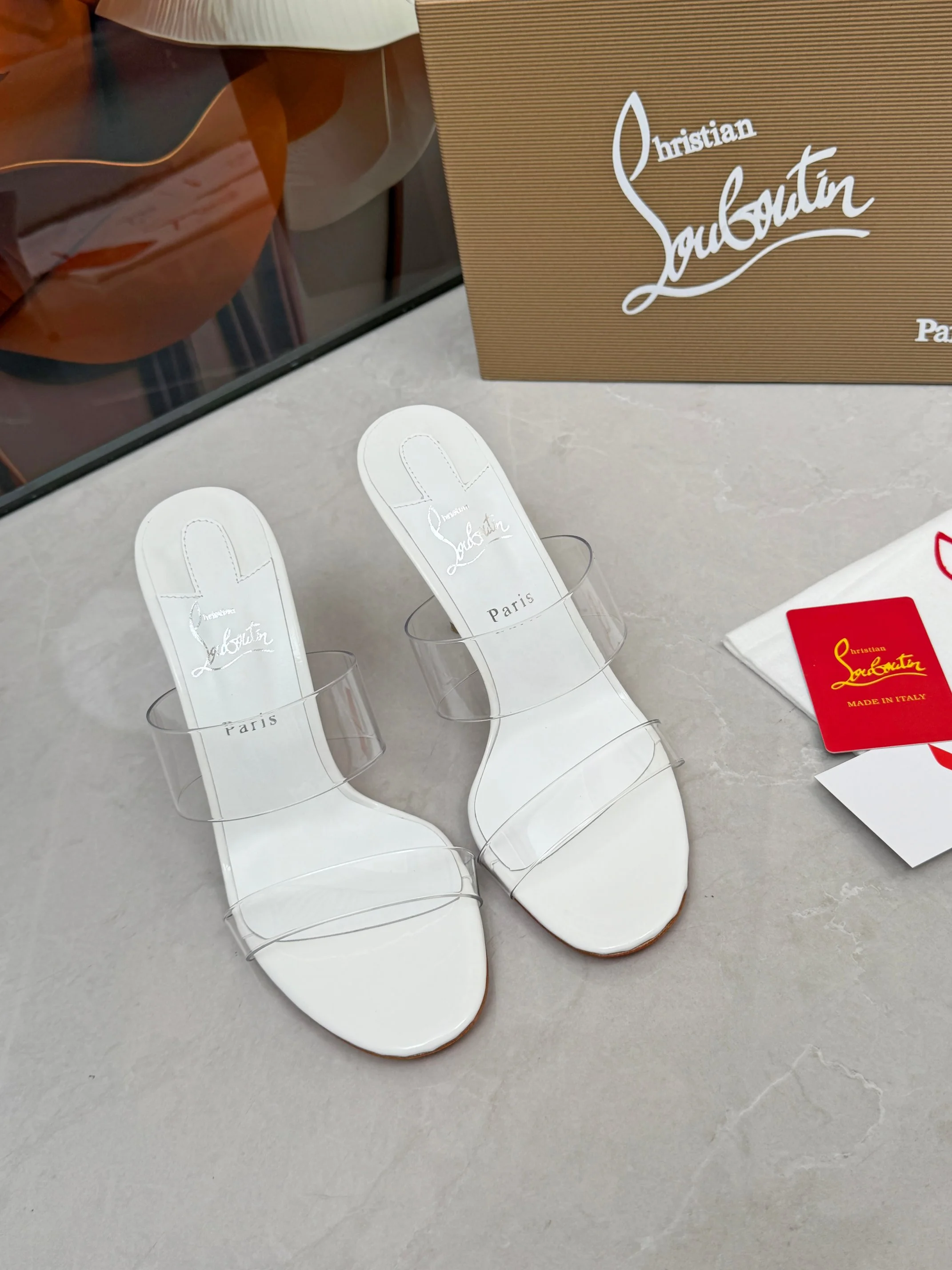 LOUBOUTIN Heels Leather White-Clear EU35-39 B60202609110018 - Image 10
