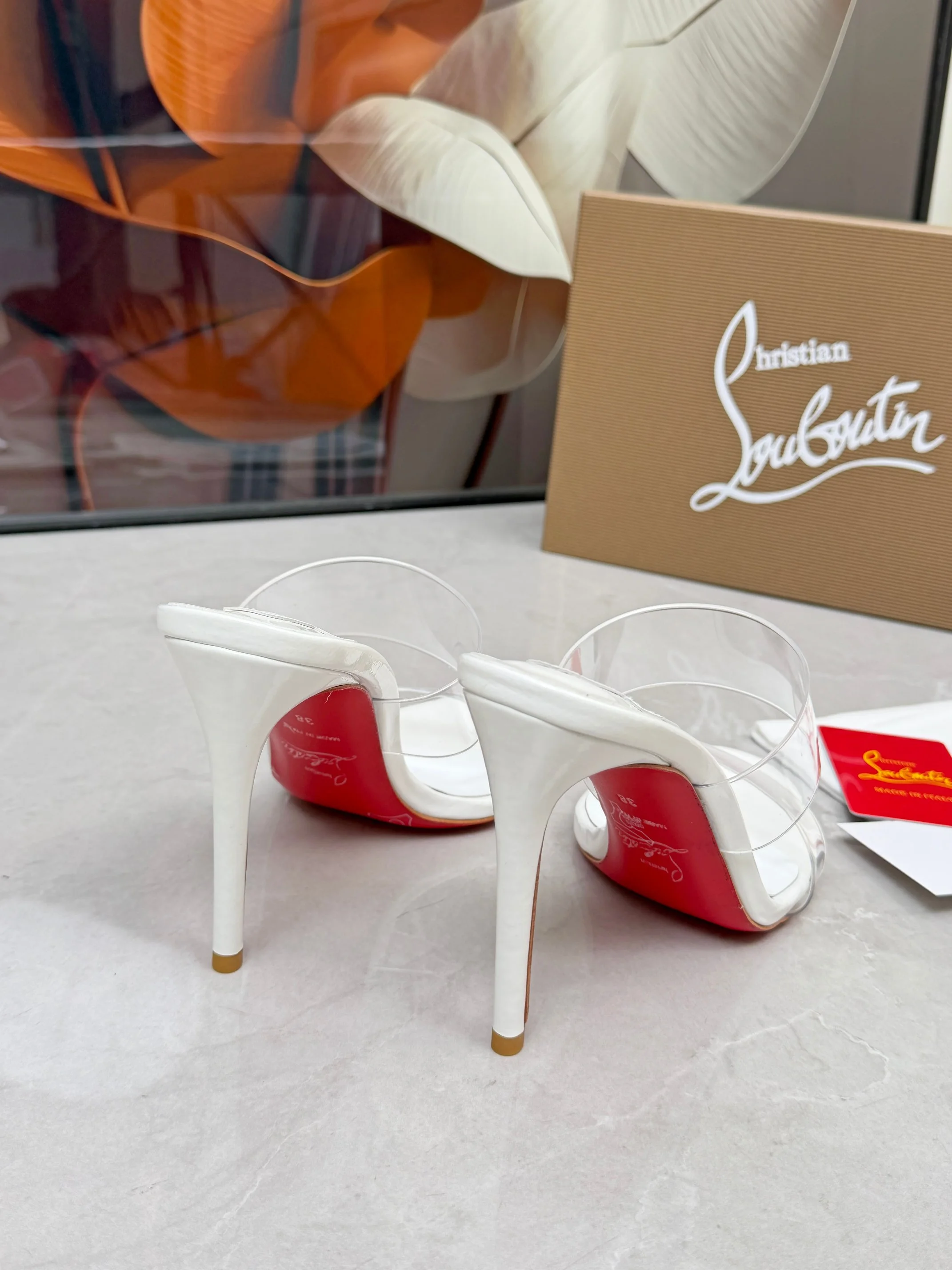LOUBOUTIN Heels Leather White-Clear EU35-39 B60202609110018 - Image 2