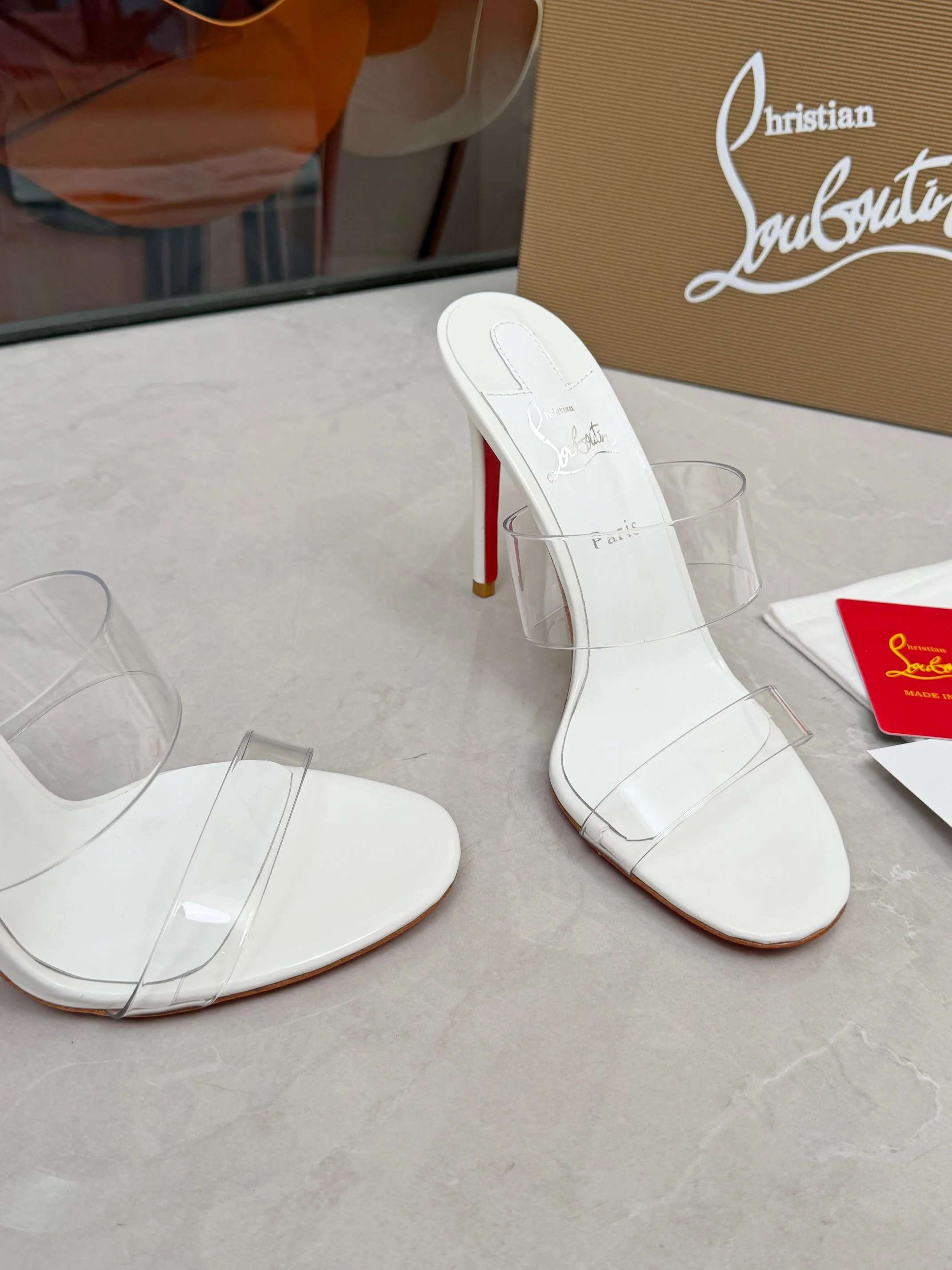 LOUBOUTIN Heels Leather White-Clear EU35-39 B60202609110018 - Image 6
