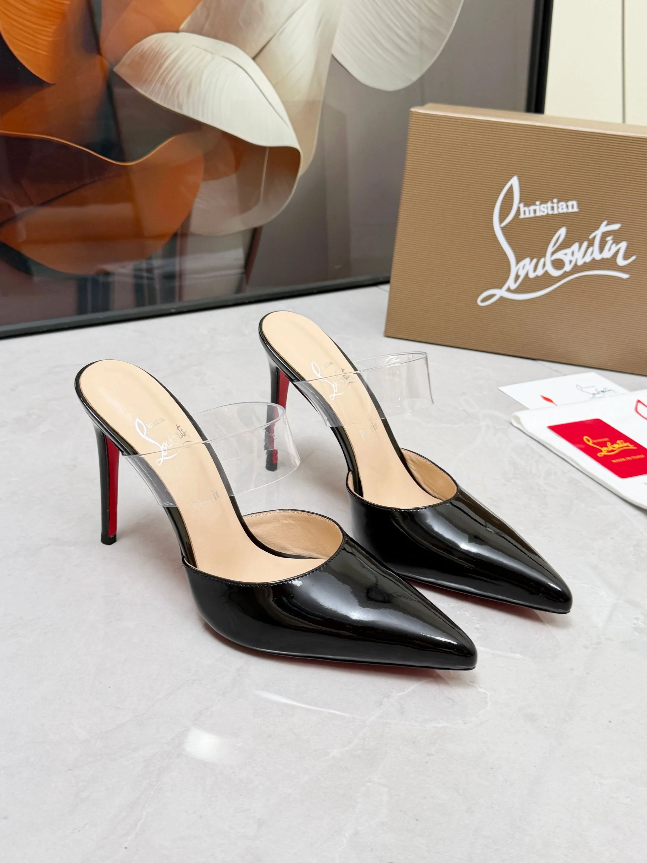 LOUBOUTIN Mules Black-Clear B80202609110683 - Image 10