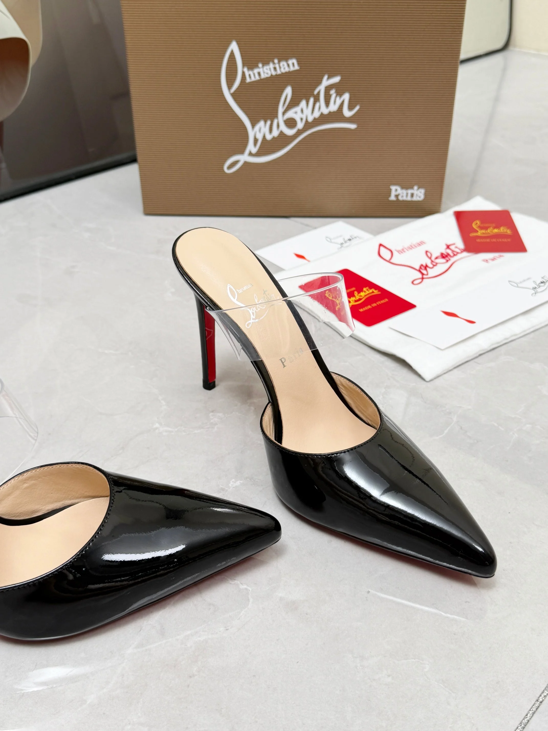LOUBOUTIN Mules Black-Clear B80202609110683 - Image 6