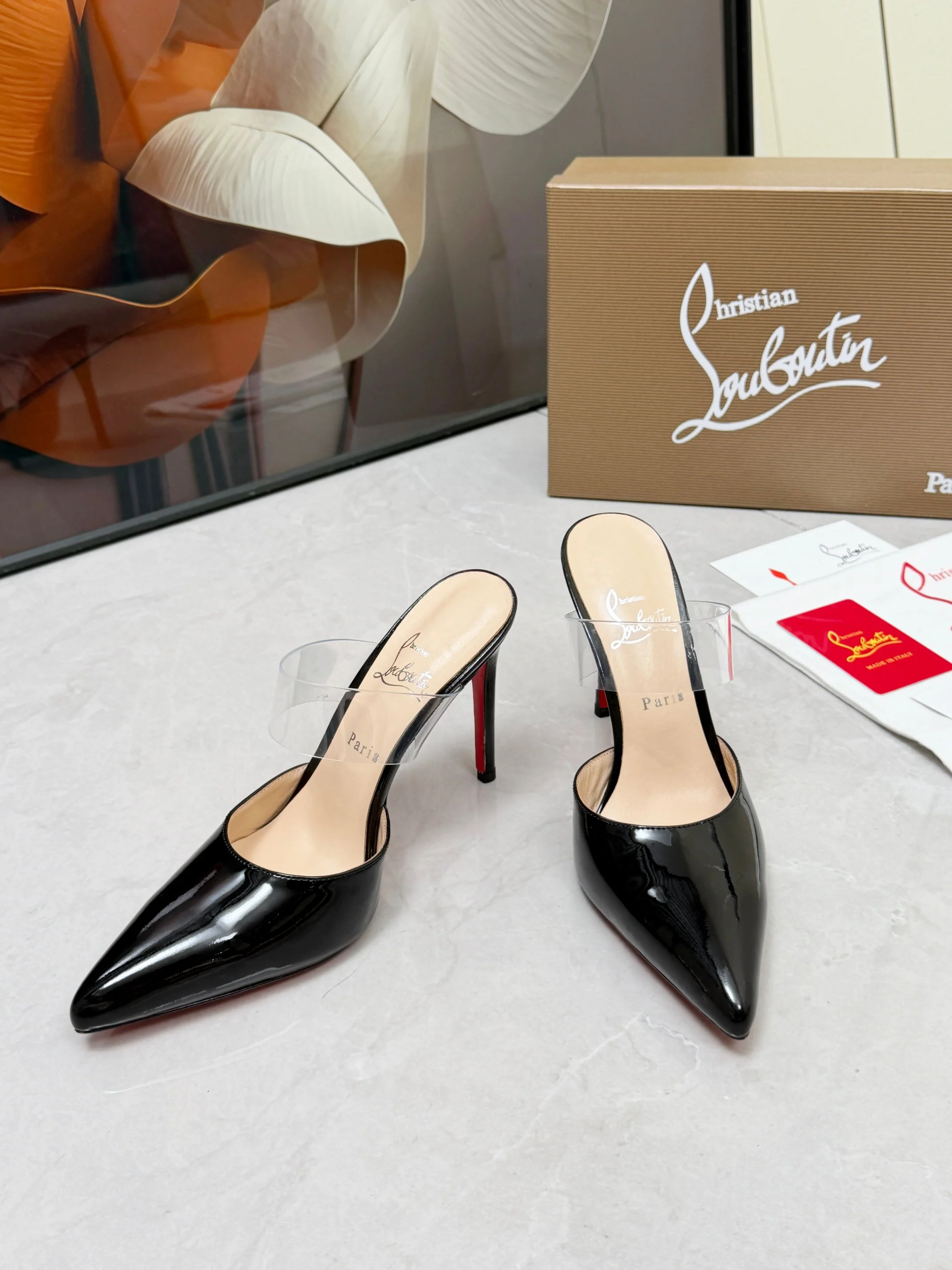 LOUBOUTIN Mules Black-Clear B80202609110683 - Image 7