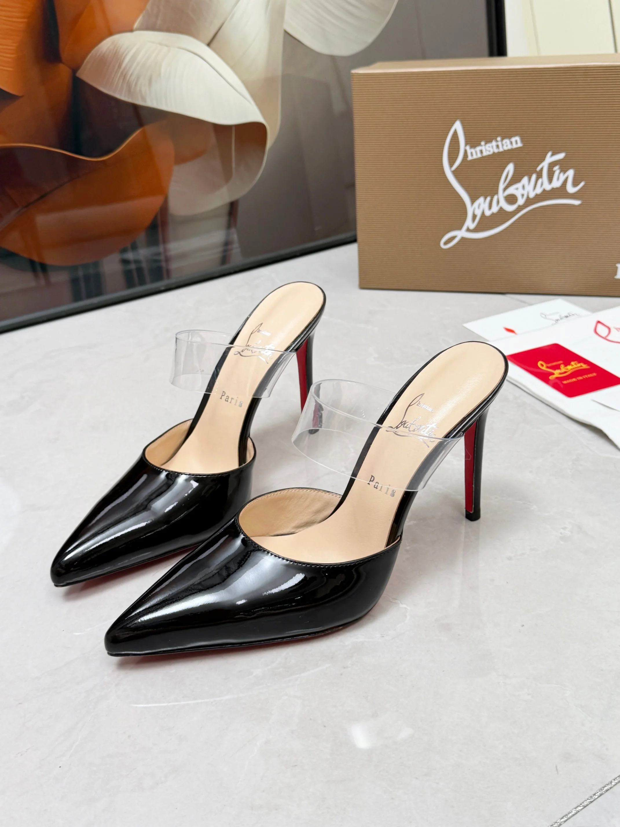 LOUBOUTIN Mules Black-Clear B80202609110683 - Image 8