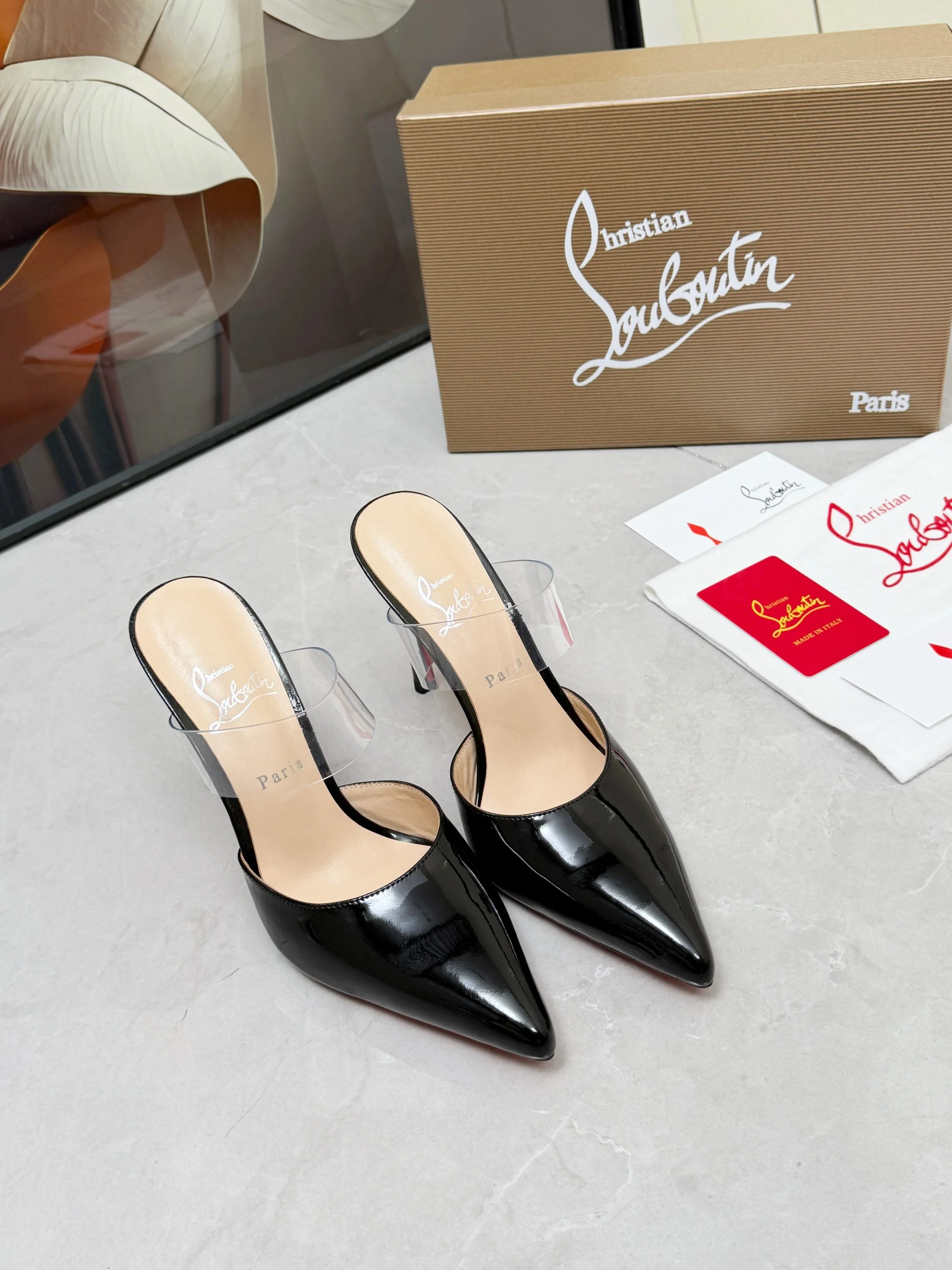 LOUBOUTIN Mules Black-Clear B80202609110683 - Image 9