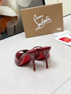 Alternative view of LOUBOUTIN Mules Patent Leather Red-Gold EU35-39 B60202609110676