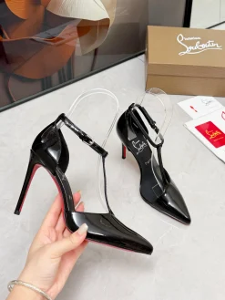Alternative view of LOUBOUTIN Pumps Patent Leather Black-Red EU35-39 B80202609110687
