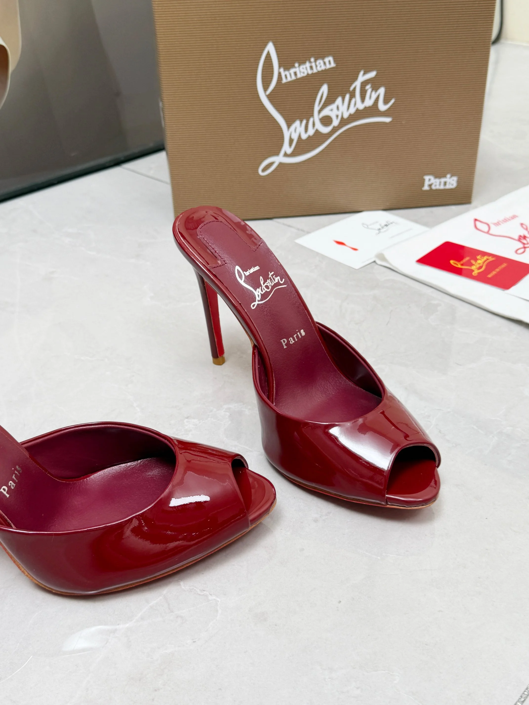 LOUBOUTIN Pumps Patent Leather Red EU35-39 B60202609110672 - Image 6
