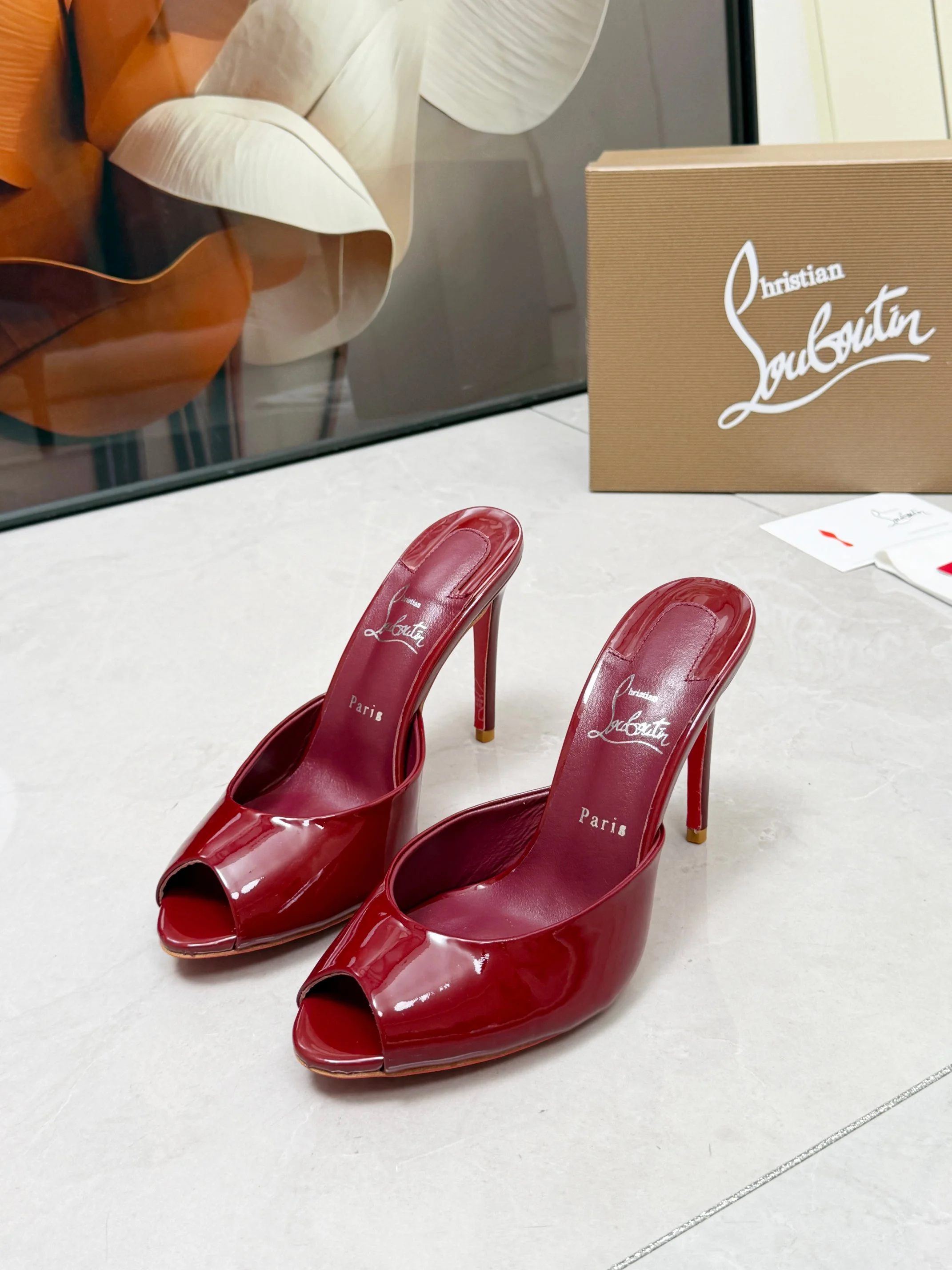 LOUBOUTIN Pumps Patent Leather Red EU35-39 B60202609110672 - Image 9