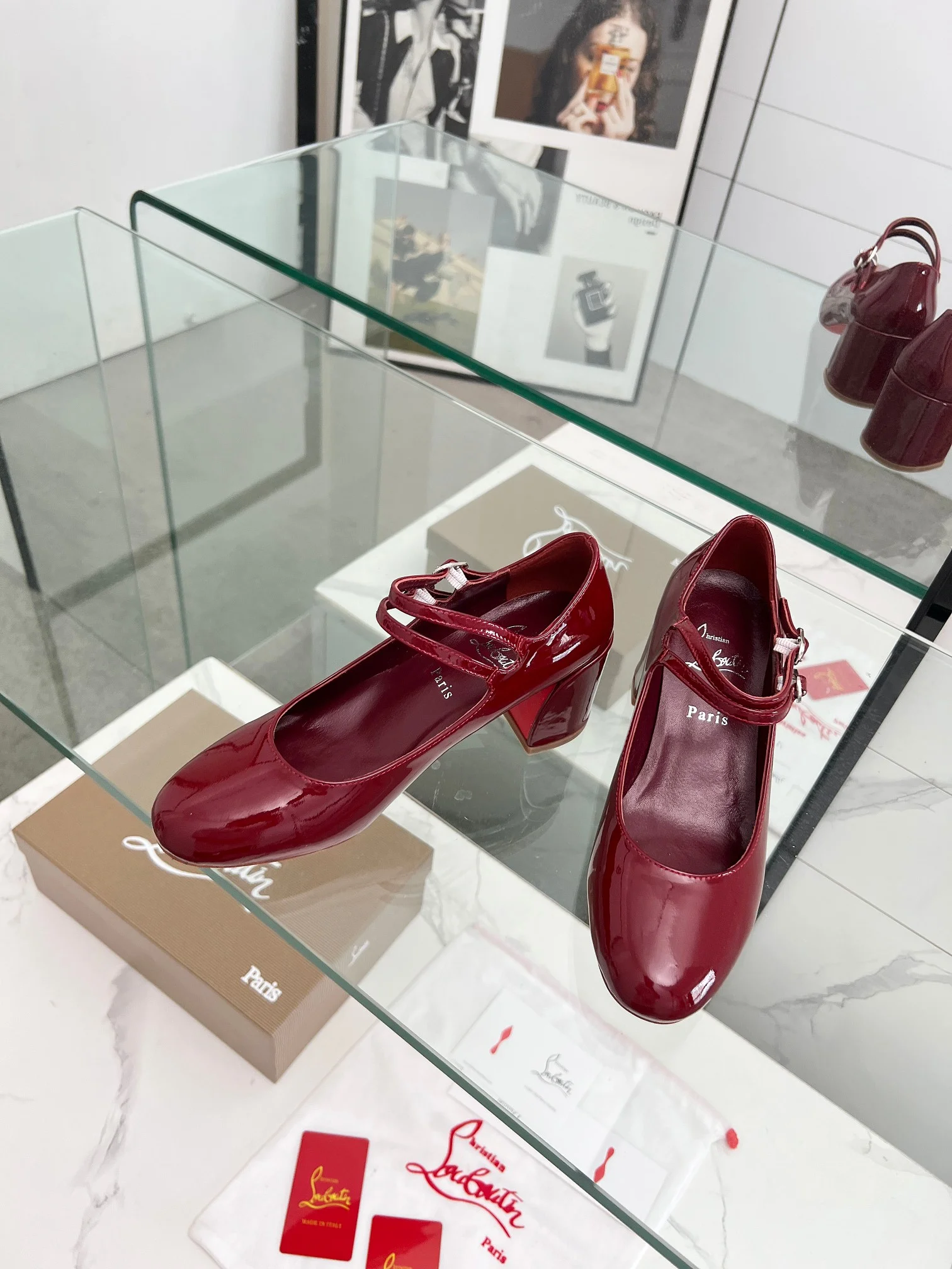 LOUBOUTIN Pumps Patent Leather Red-Gold EU35-39 B80202609110012 - Image 10