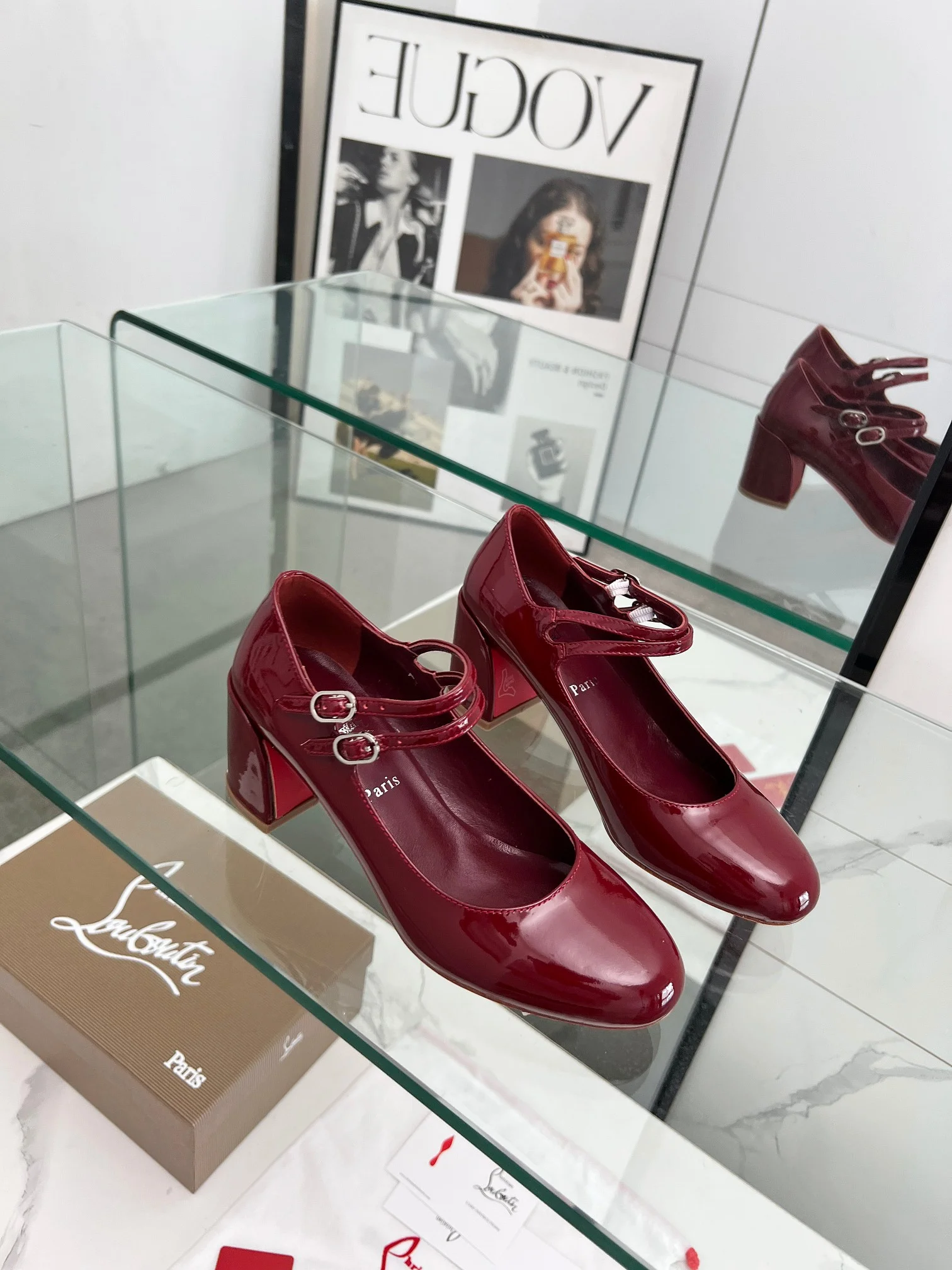 LOUBOUTIN Pumps Patent Leather Red-Gold EU35-39 B80202609110012 - Image 2