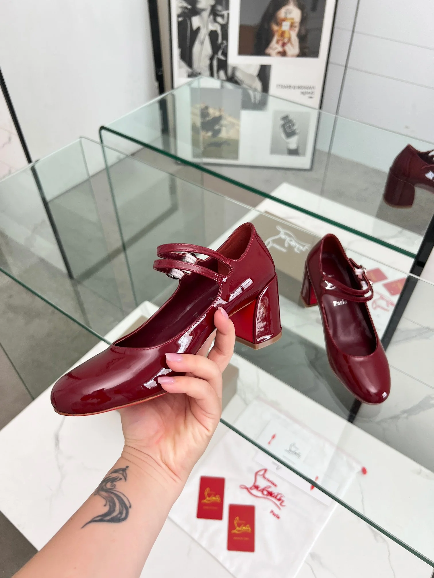 LOUBOUTIN Pumps Patent Leather Red-Gold EU35-39 B80202609110012 - Image 5