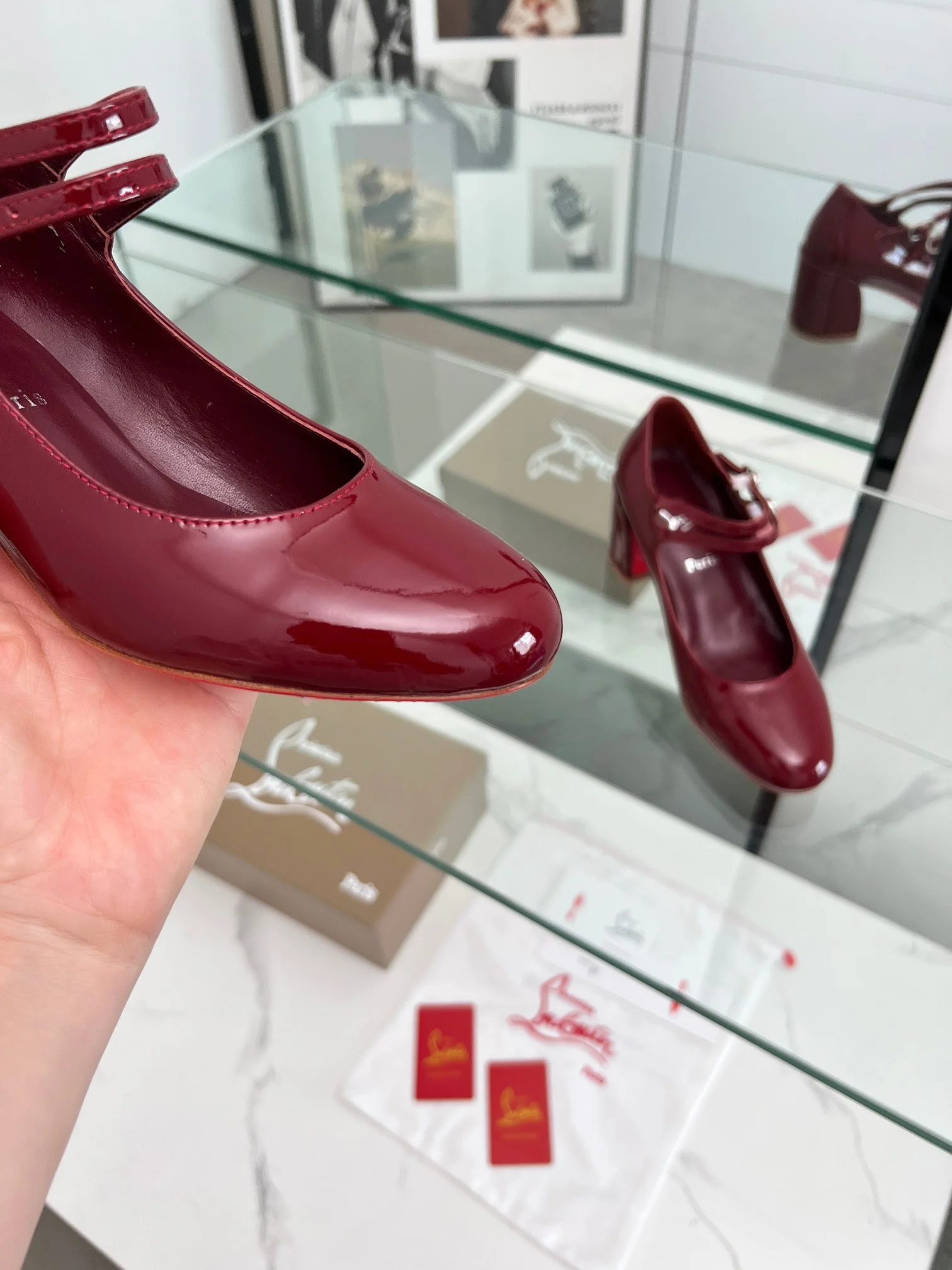 LOUBOUTIN Pumps Patent Leather Red-Gold EU35-39 B80202609110012 - Image 6