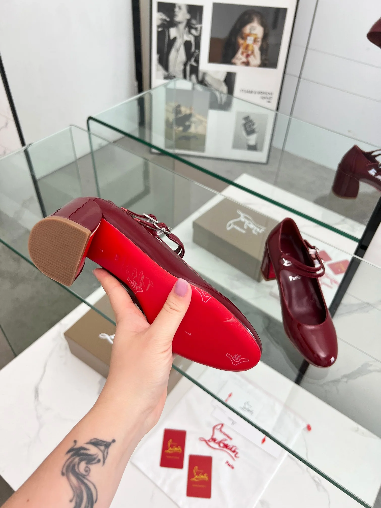 LOUBOUTIN Pumps Patent Leather Red-Gold EU35-39 B80202609110012 - Image 7