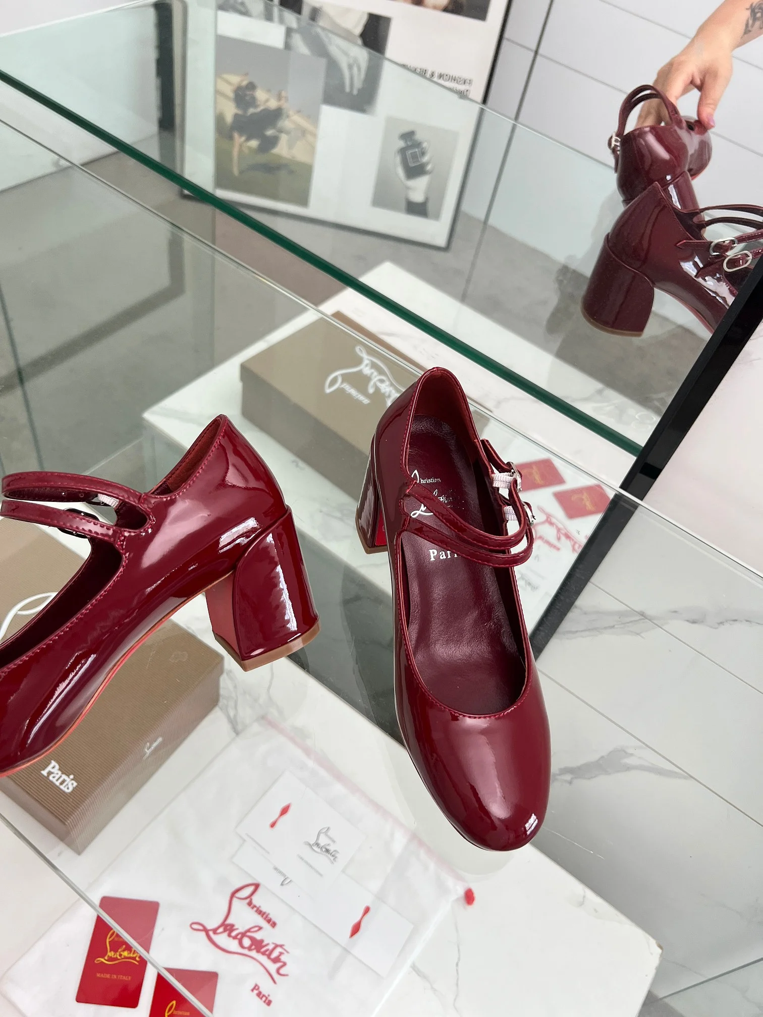 LOUBOUTIN Pumps Patent Leather Red-Gold EU35-39 B80202609110012 - Image 8