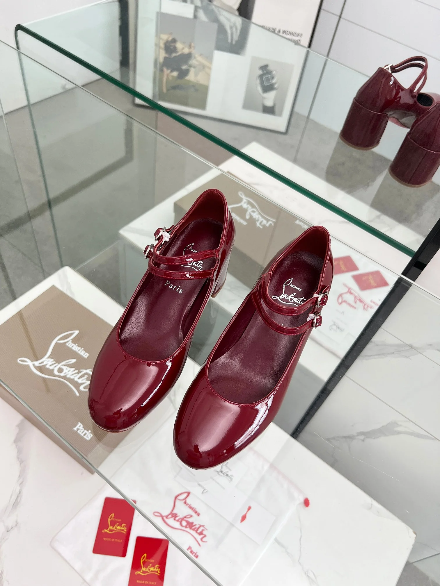 LOUBOUTIN Pumps Patent Leather Red-Gold EU35-39 B80202609110012 - Image 9