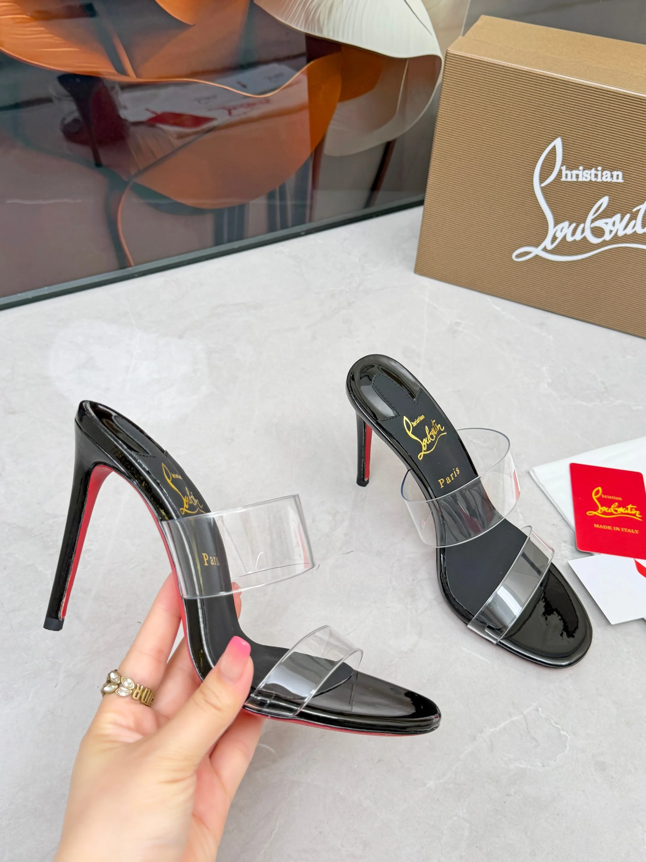 LOUBOUTIN Sandals Black-Red B60202609110017 - Image 3