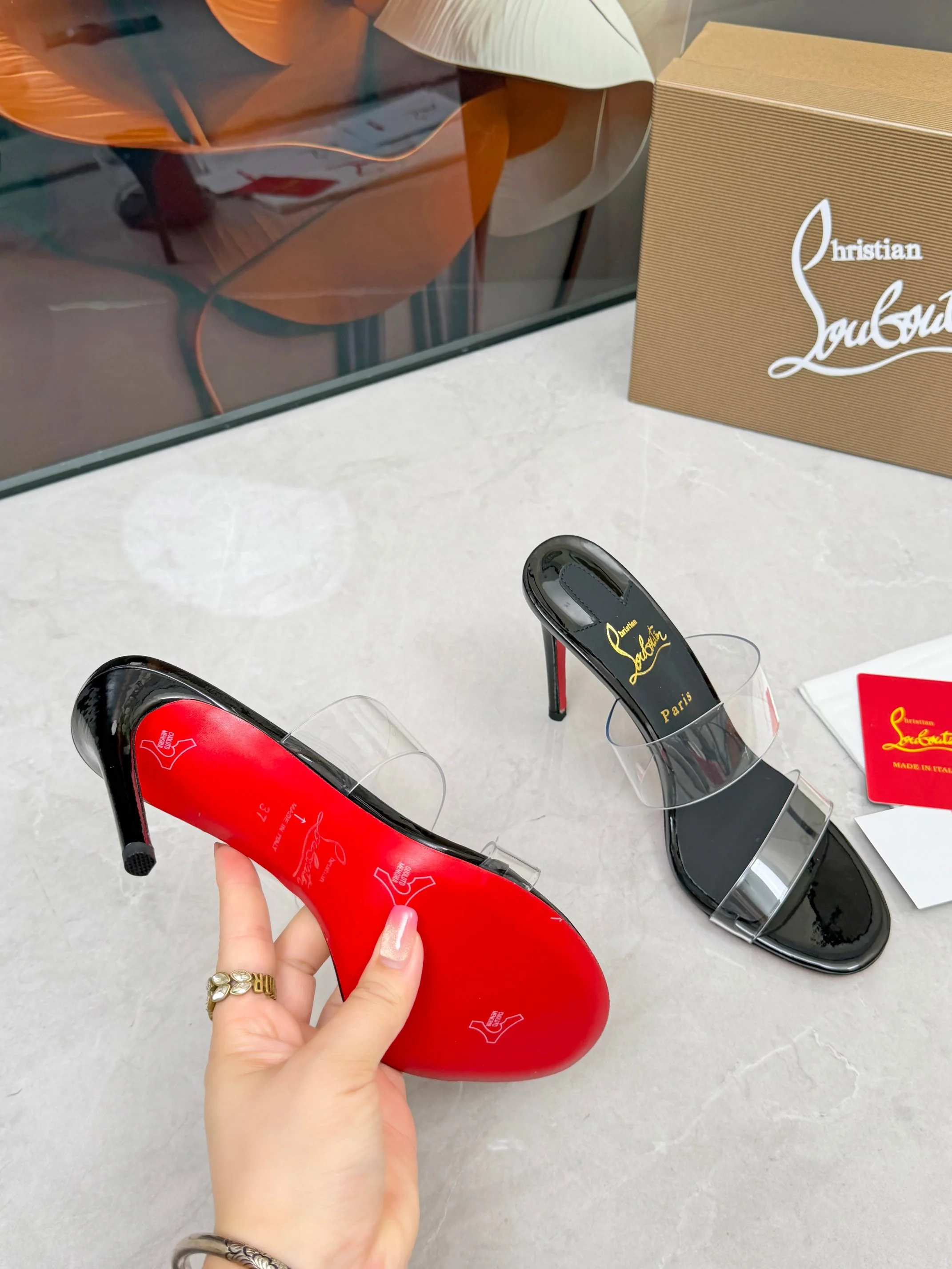 LOUBOUTIN Sandals Black-Red B60202609110017 - Image 5