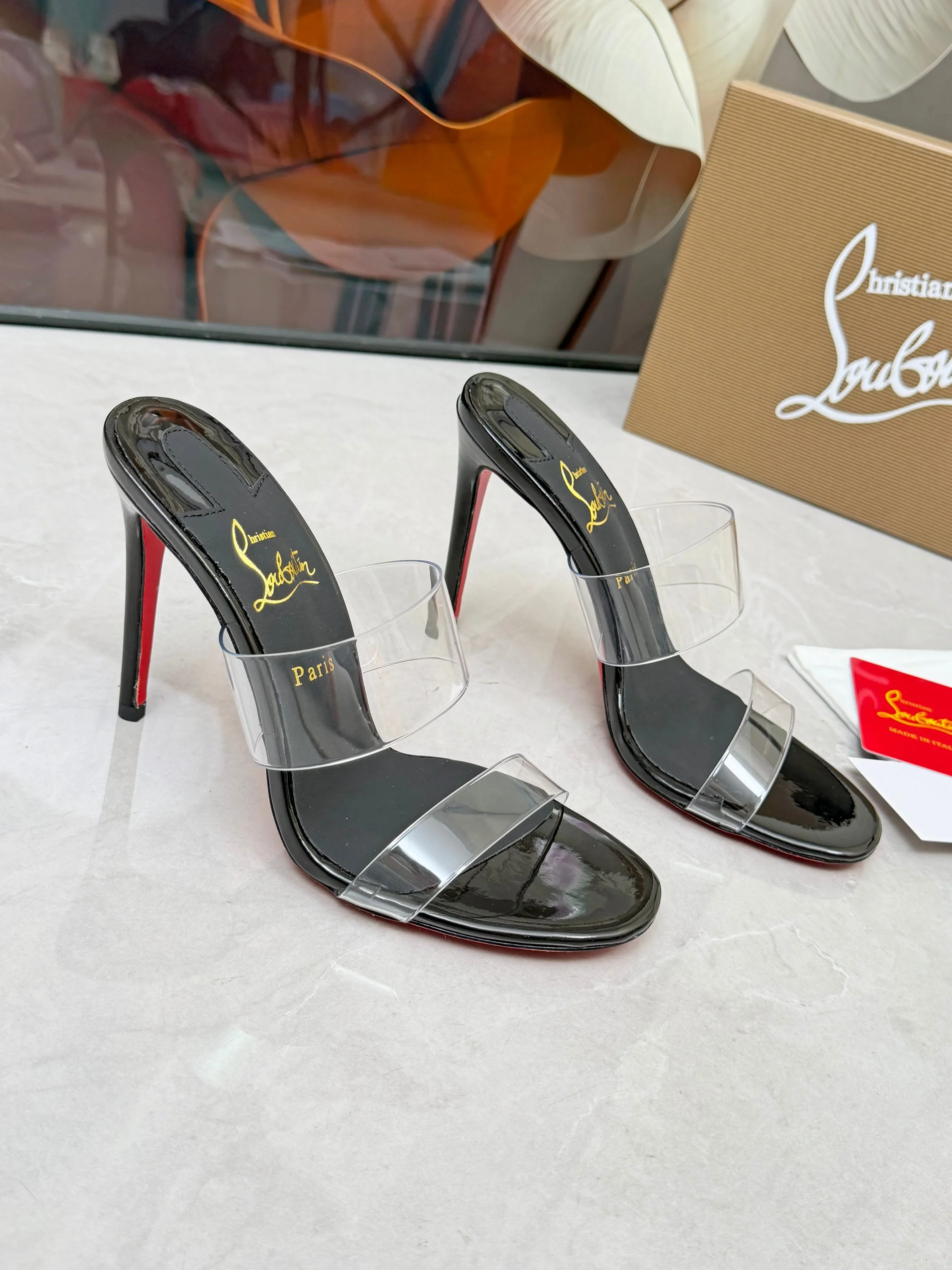 LOUBOUTIN Sandals Black-Red B60202609110017 - Image 7