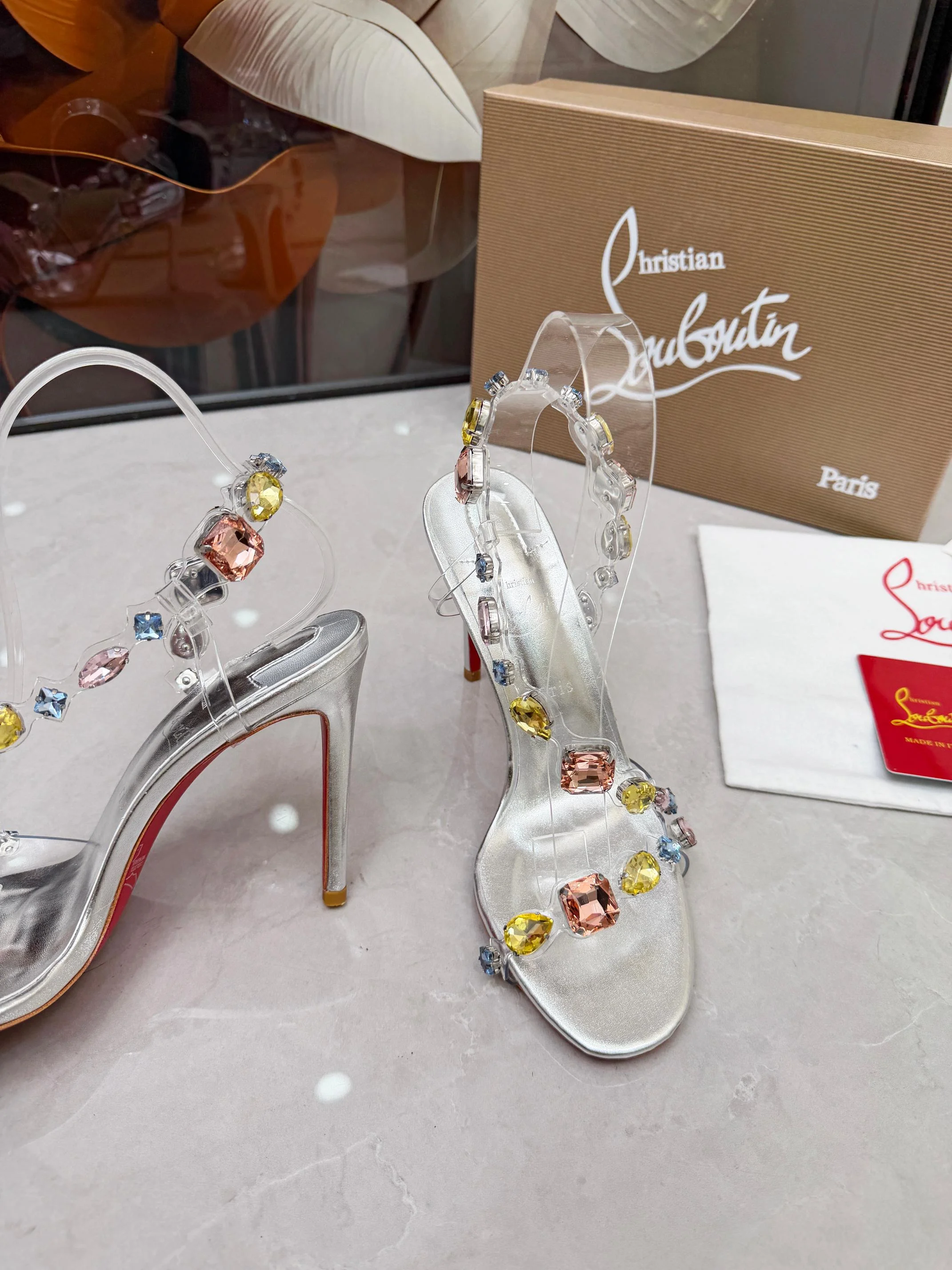 LOUBOUTIN Sandals Crystal PVC Silver-Clear EU35-39 B80202609110016 - Image 5