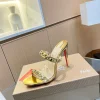 LOUBOUTIN Sandals Metal Crystal Leather Gold-Red EU35-39 B60202609110024