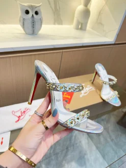 Alternative view of LOUBOUTIN Sandals Silver-Red B60202609110026