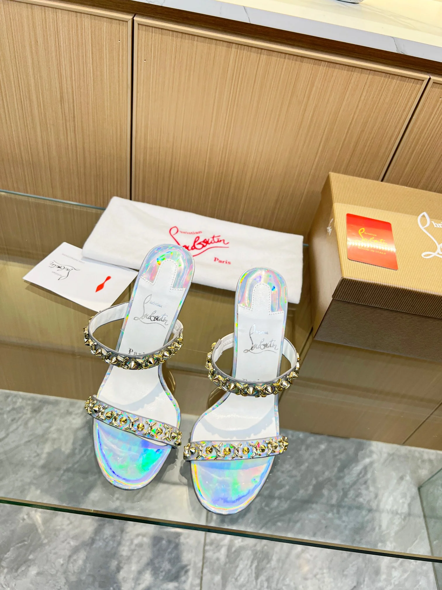LOUBOUTIN Sandals Silver-Red B60202609110026 - Image 7