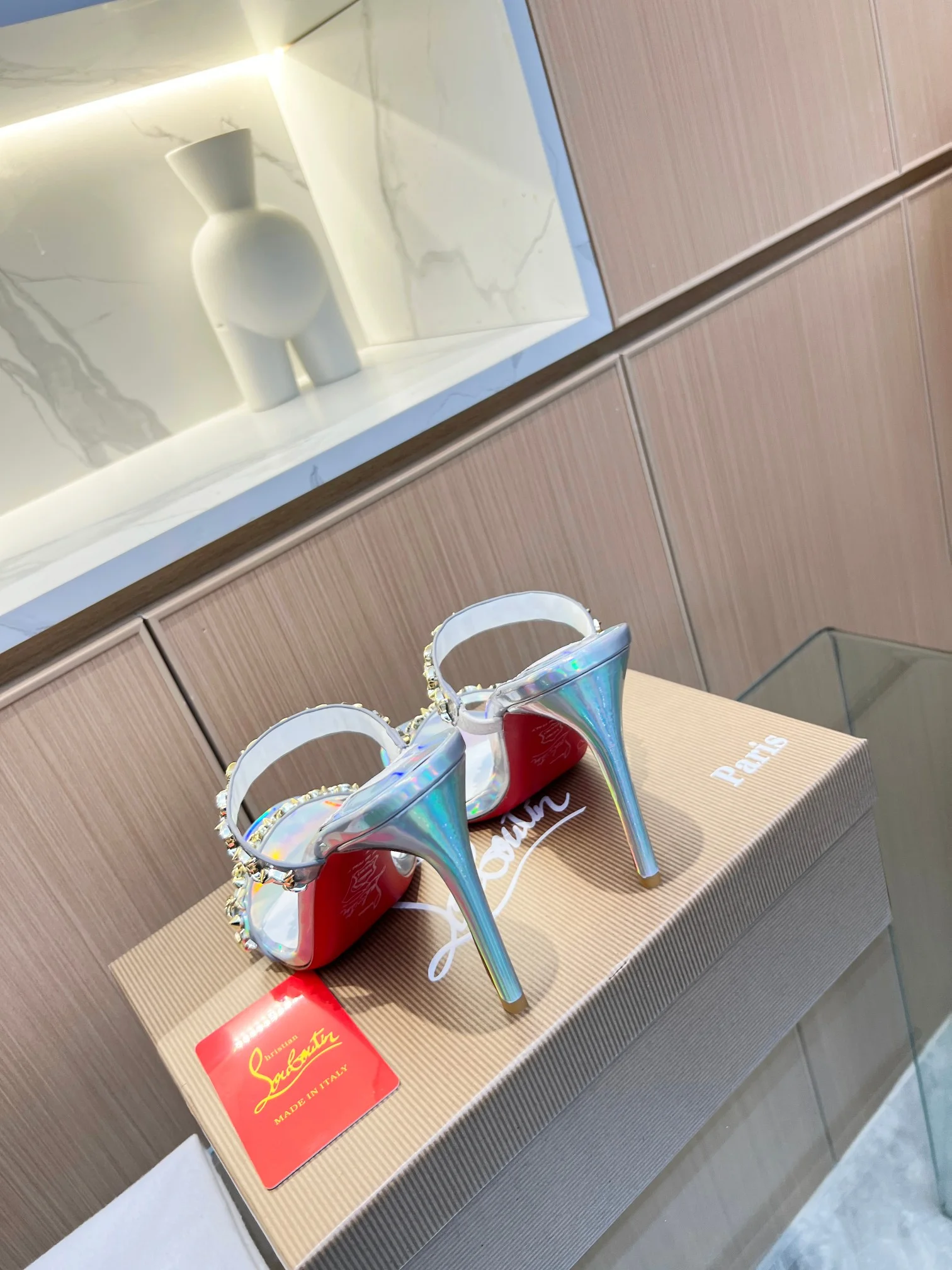 LOUBOUTIN Sandals Silver-Red B60202609110026 - Image 9