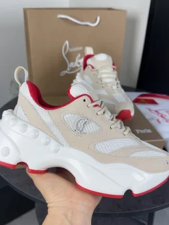 LOUBOUTIN Sneakers Beige-White-Red C40202609110659