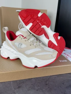 Alternative view of LOUBOUTIN Sneakers Beige-White-Red C40202609110659