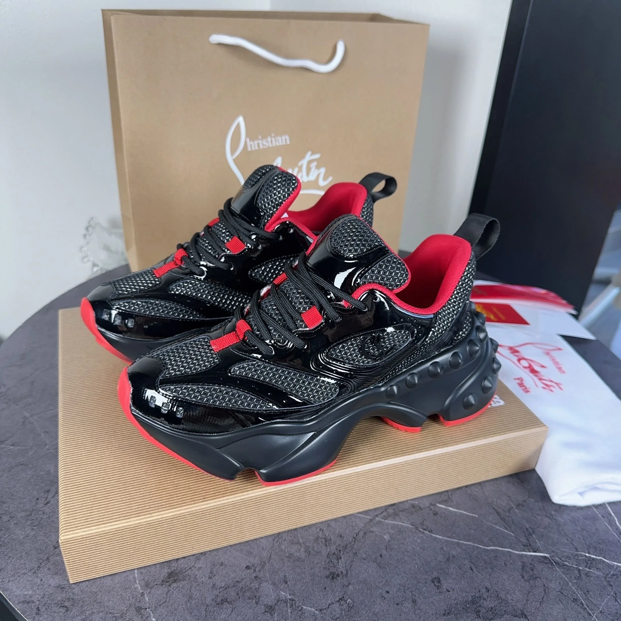 LOUBOUTIN Sneakers Black-Red C40202609110660 - Image 6