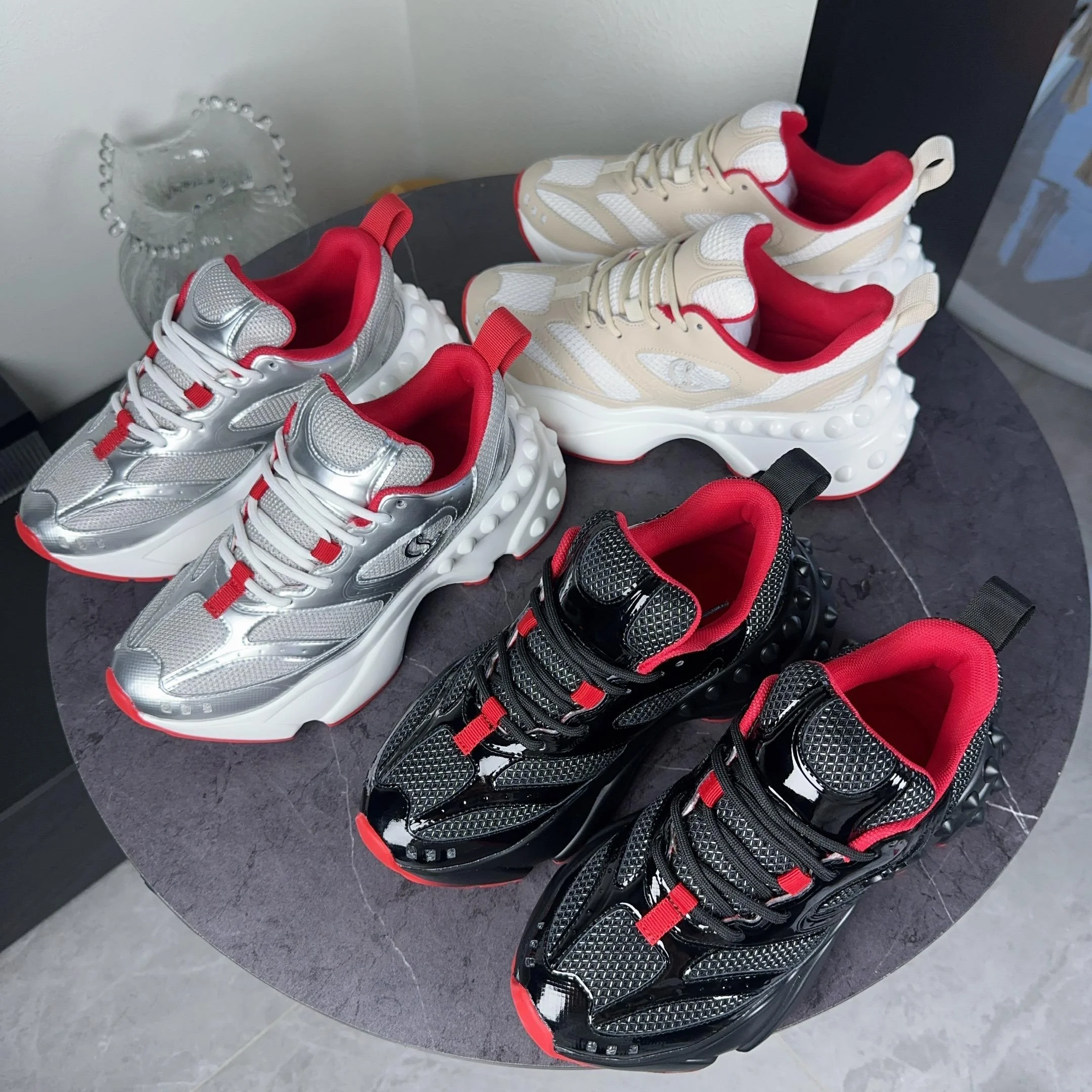 LOUBOUTIN Sneakers Black-Red C40202609110660 - Image 8