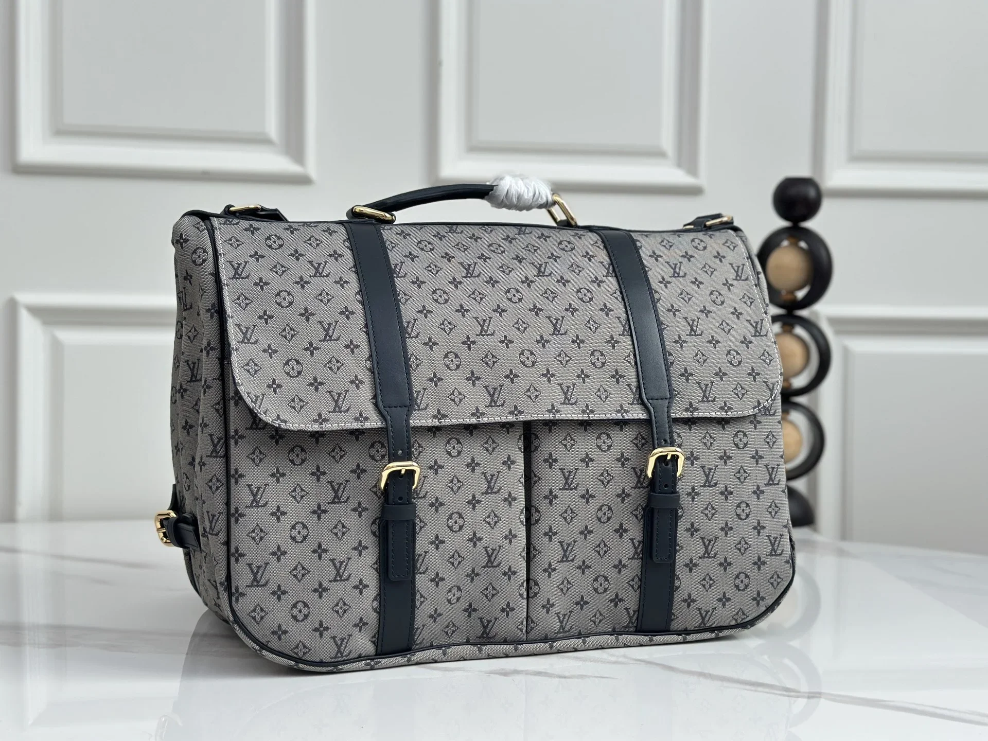 LV Backpacks Bags Gray-Navy 43X30X20CM G80202609090311