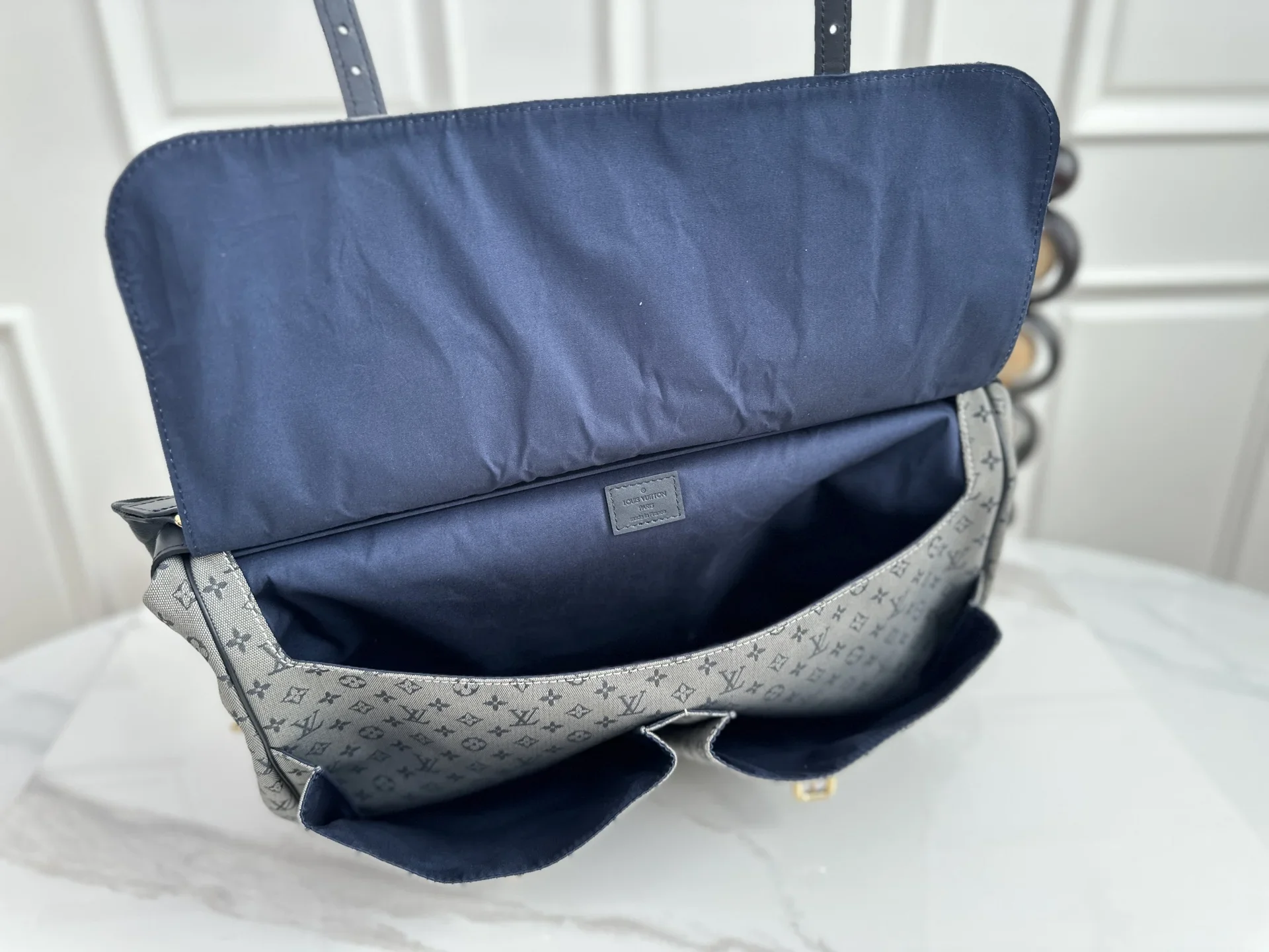 LV Backpacks Bags Gray-Navy 43X30X20CM G80202609090311 - Image 2