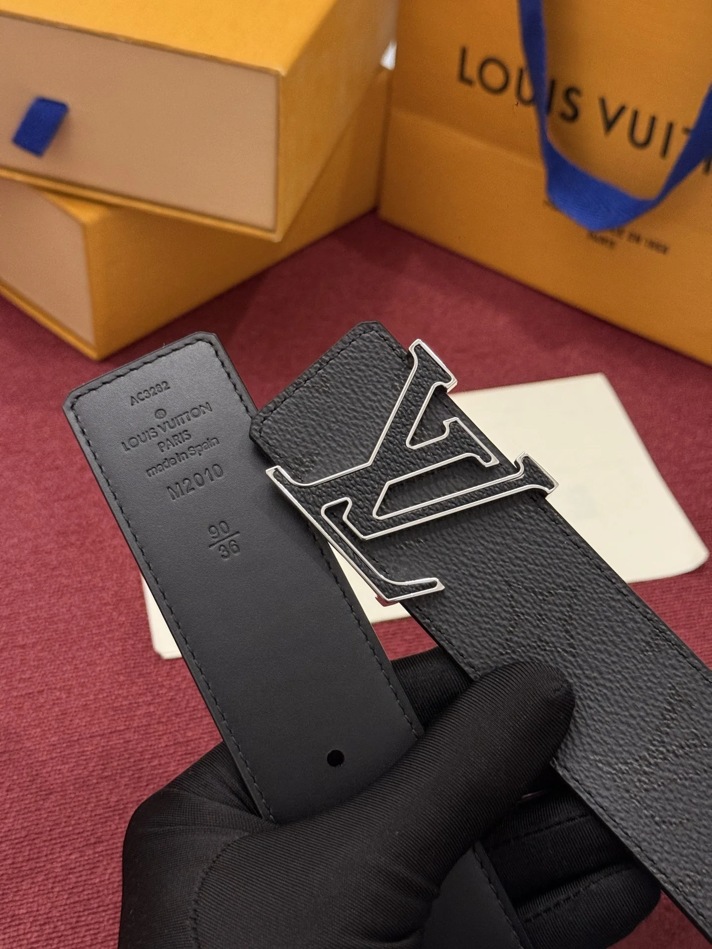 LV Belts Canvas Leather Black-Gold-Silver A60202609070506 - Image 2