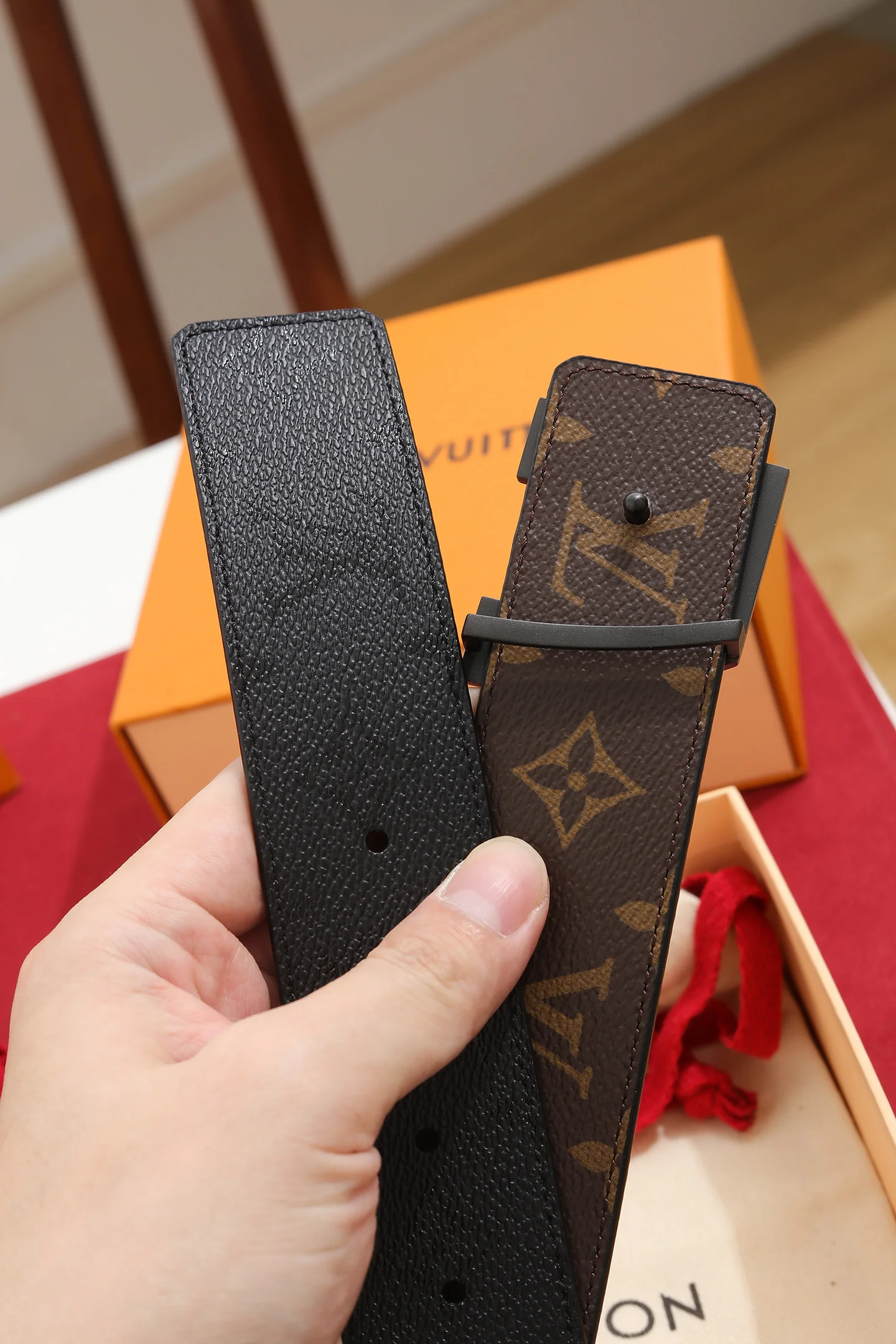 LV Belts Coated Canvas Black-Brown A70202609070311 - Image 8