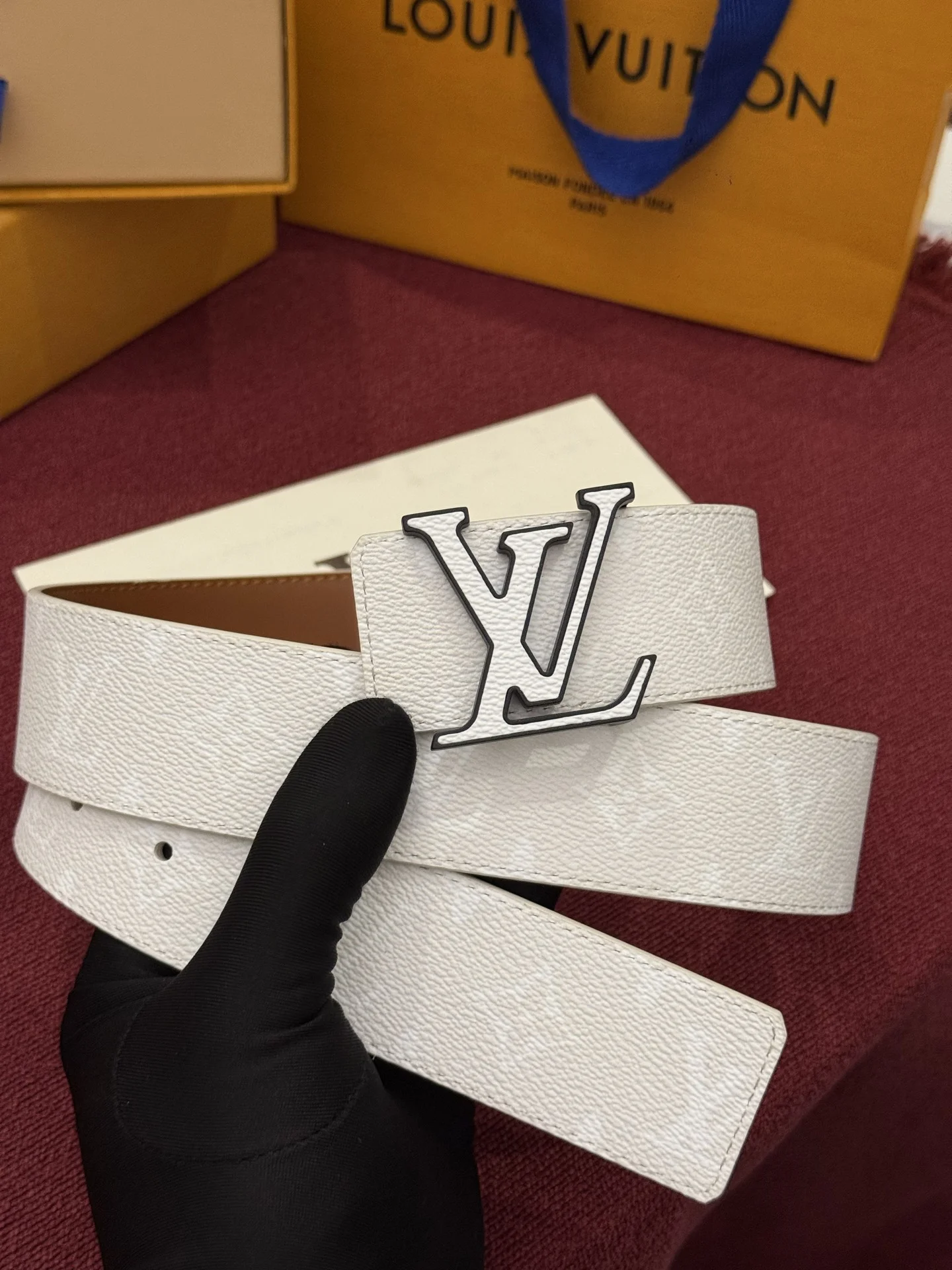 LV Belts Coated Canvas Leather White-Gold A60202609070543