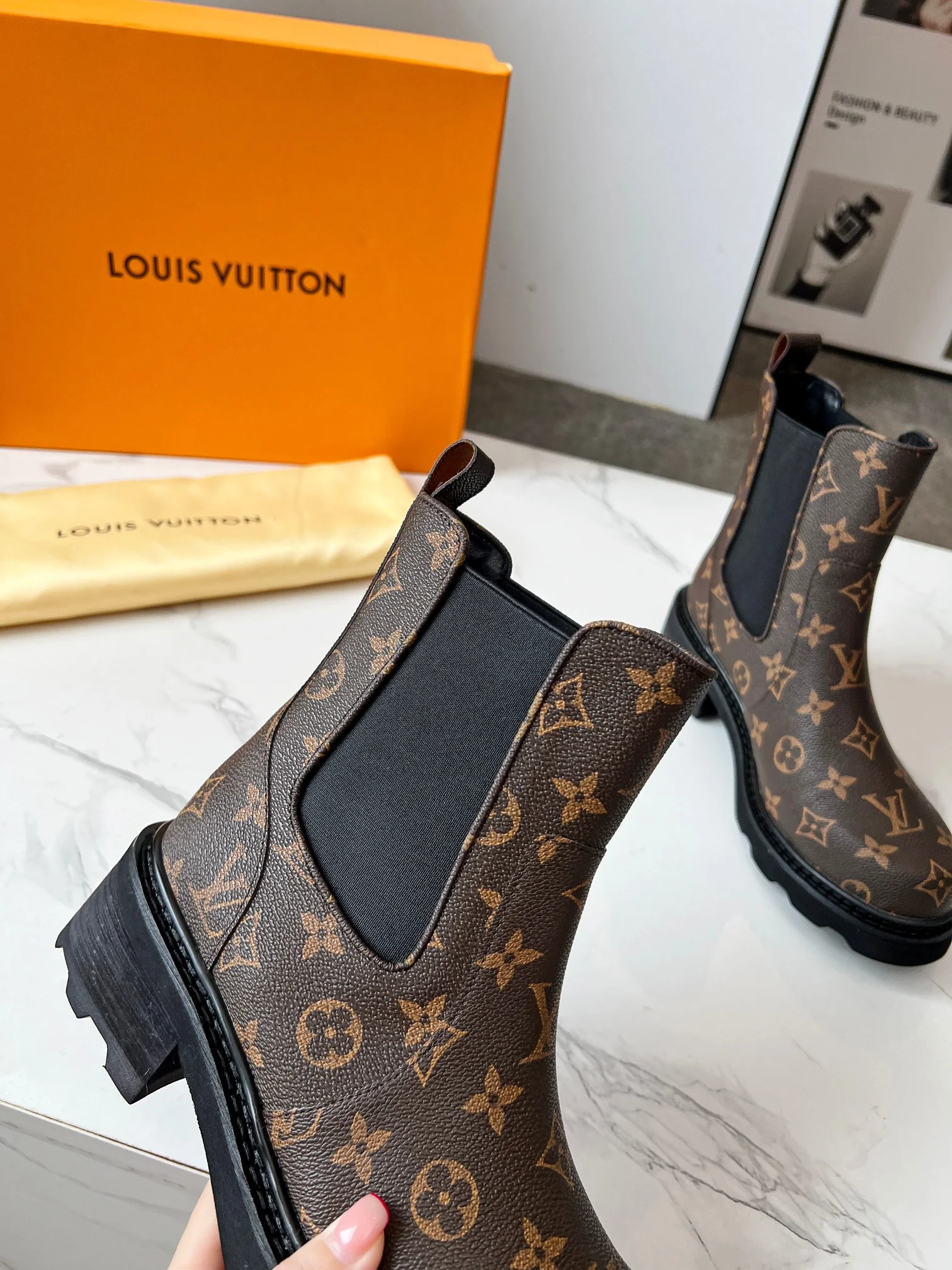 LV Booties Brown-Black B60202609111722 - Image 2