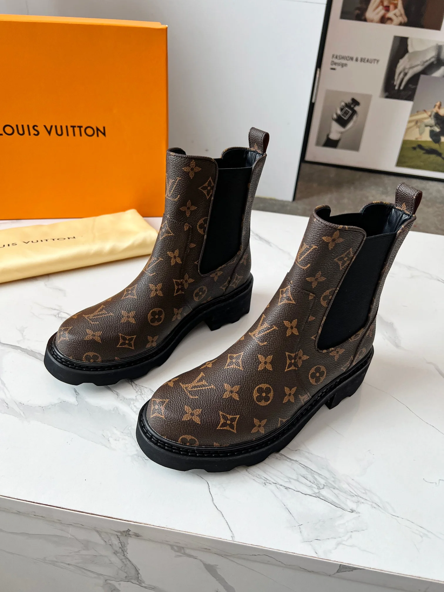 LV Booties Brown-Black B60202609111722 - Image 4