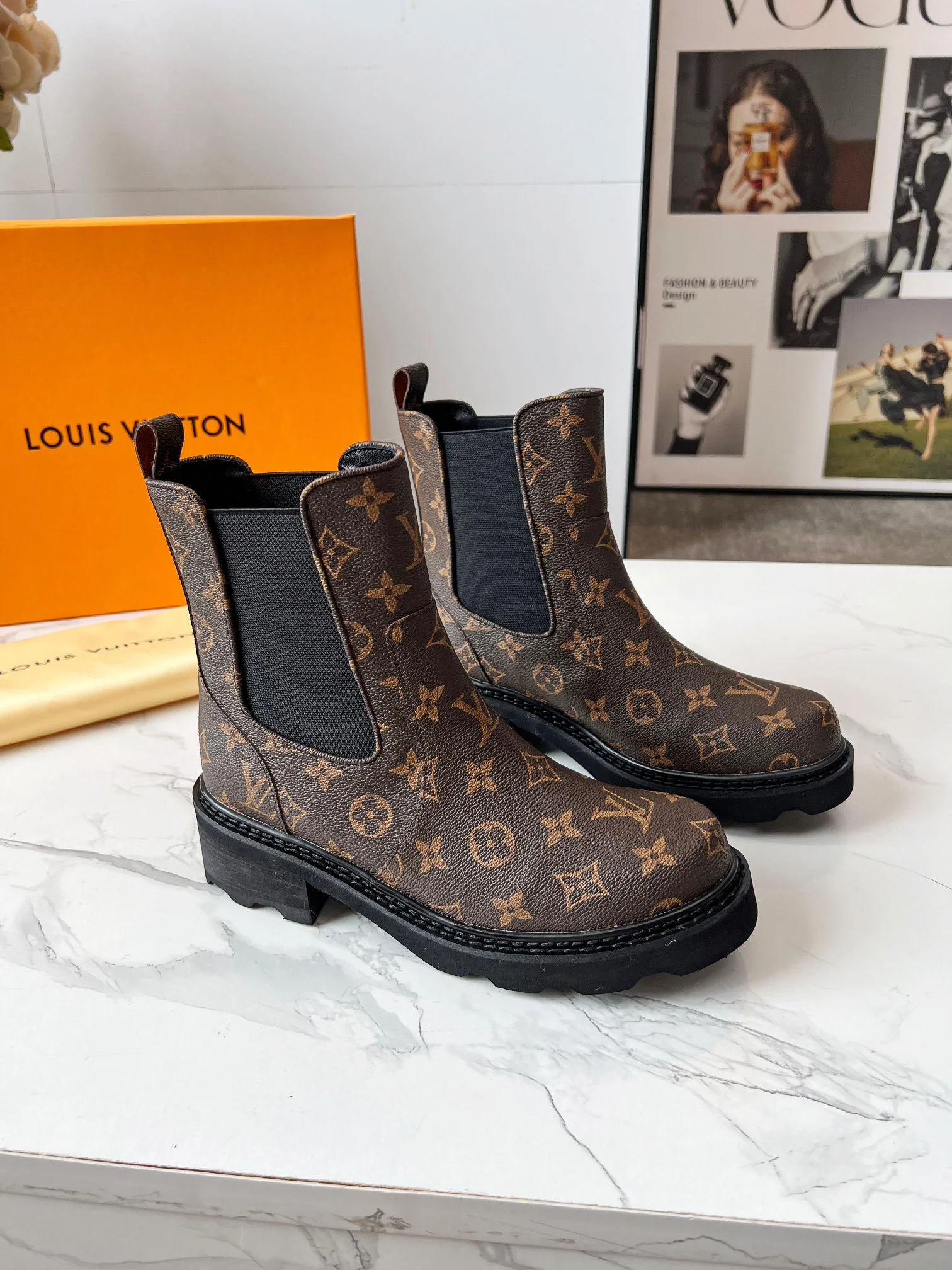 LV Booties Brown-Black B60202609111722 - Image 8