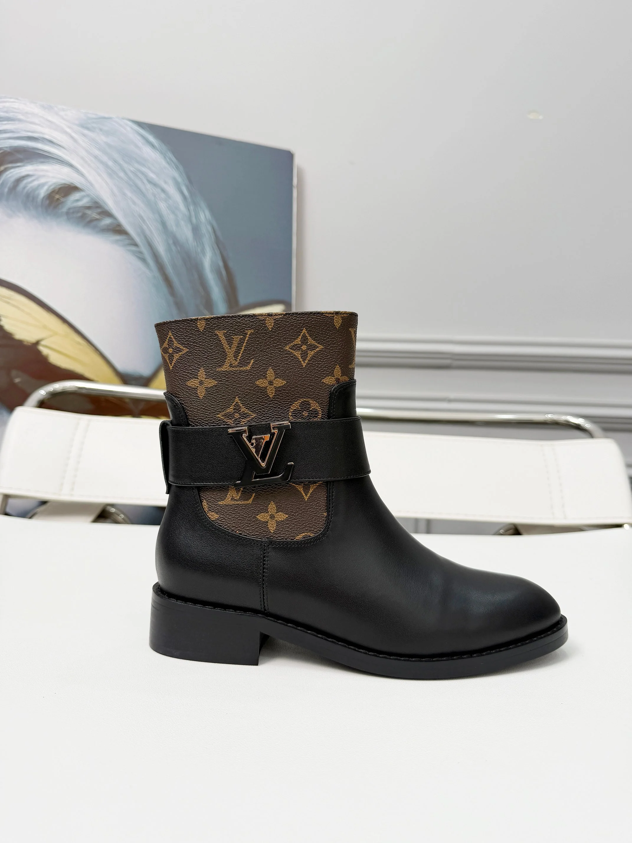 LV Booties Calf Leather Black-Brown EU35-40 B70202609111706