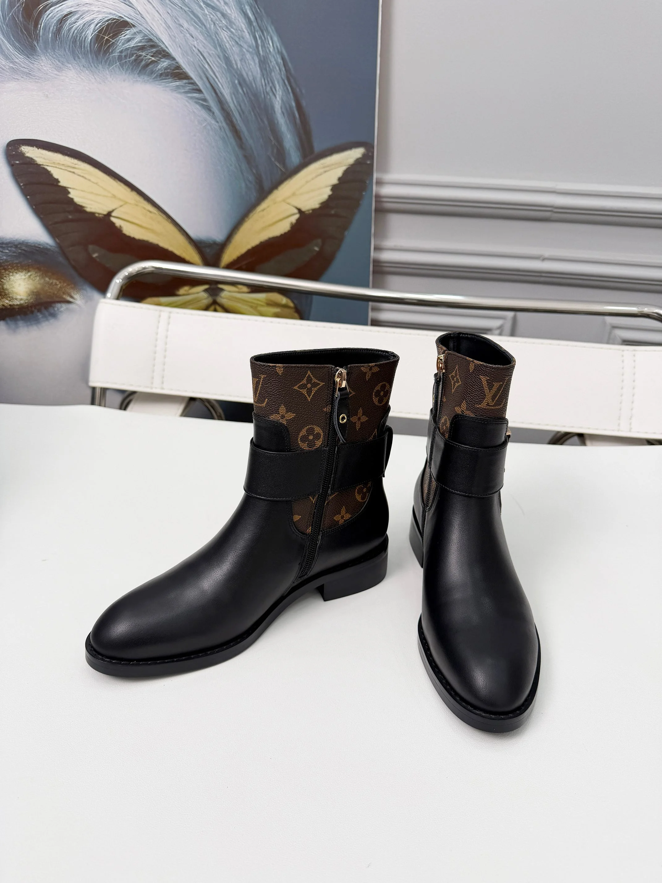 LV Booties Calf Leather Black-Brown EU35-40 B70202609111706 - Image 3