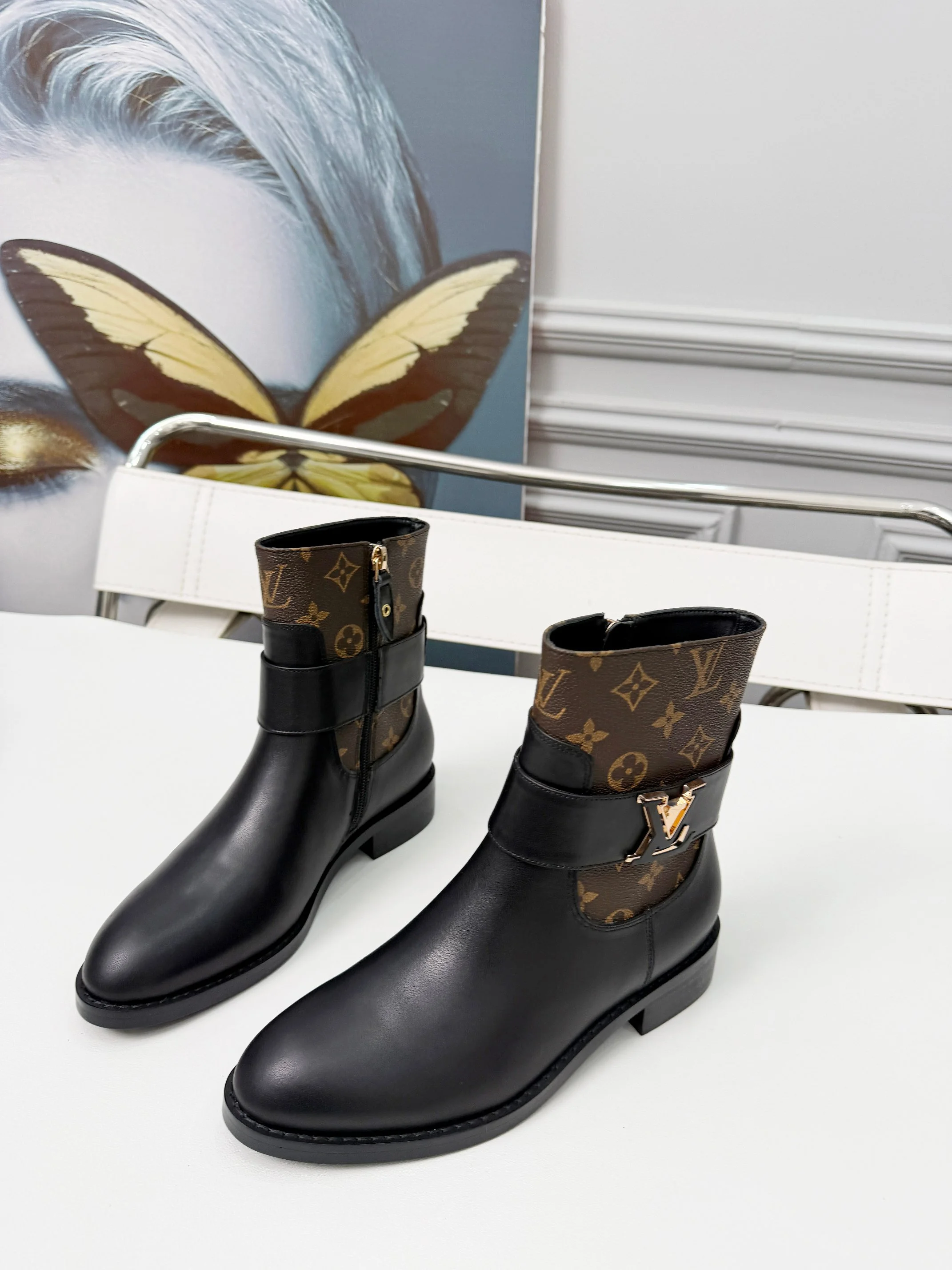 LV Booties Calf Leather Black-Brown EU35-40 B70202609111706 - Image 6